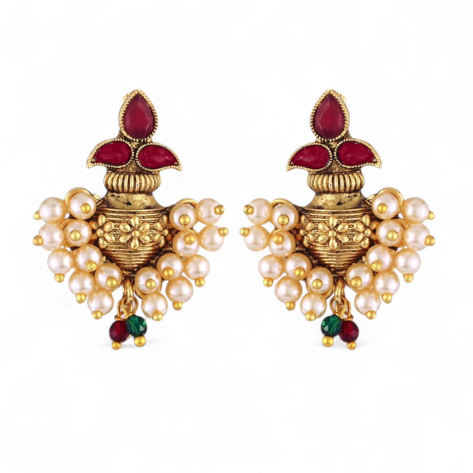 Vighnaharta Golden Danglers Earrings ( Pack of 1 ) - Earrings | Buy online on ZillyBuy