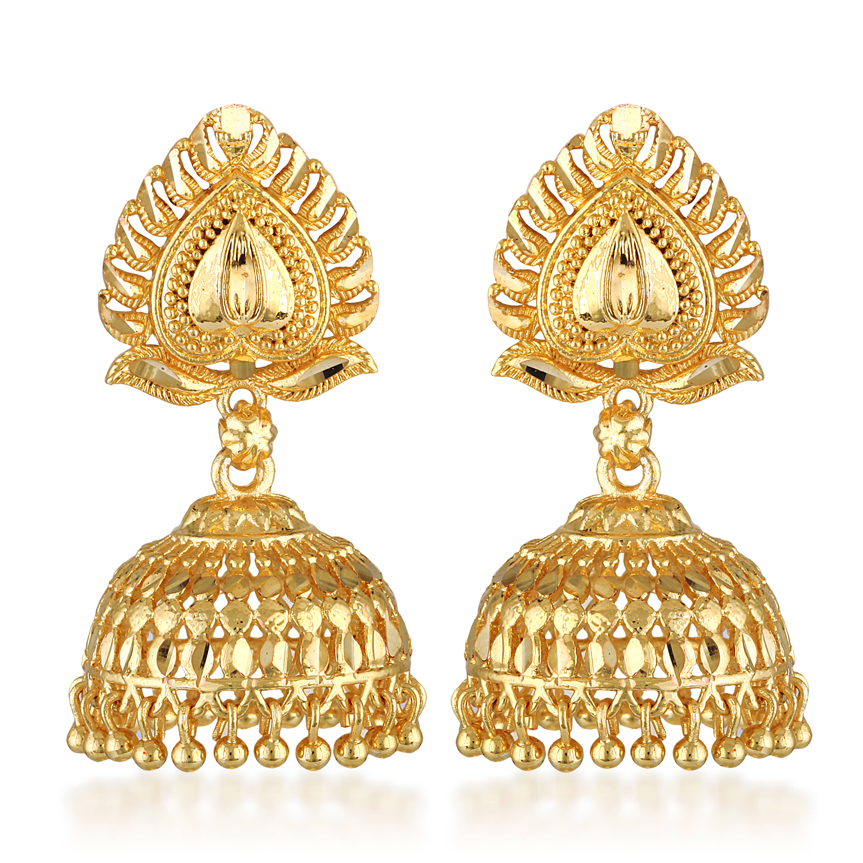 Vighnaharta Golden Jhumki Earrings ( Pack of 1 ) - Earrings | Buy online on ZillyBuy