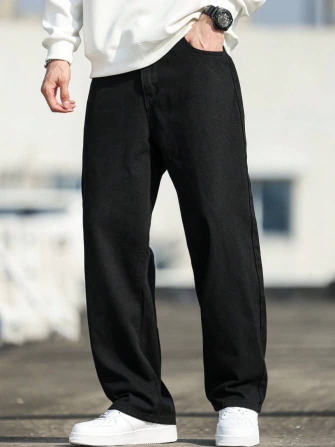 WOOMNY Flared Men's Jeans - Black ( Pack of 1 ) - Jeans | Buy online on ZillyBuy