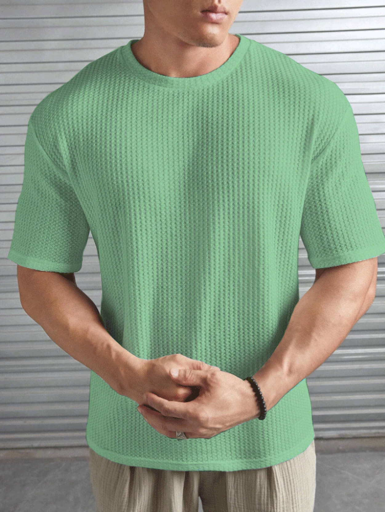ADORATE Cotton Blend Regular Fit Self Design Half Sleeves Men's Round T-Shirt - Sea Green ( Pack of 1 ) ADORATE Cotton Blend Regular Fit Self Design Half Sleeves Men's Round T-Shirt - Sea Green ( Pack of 1 )