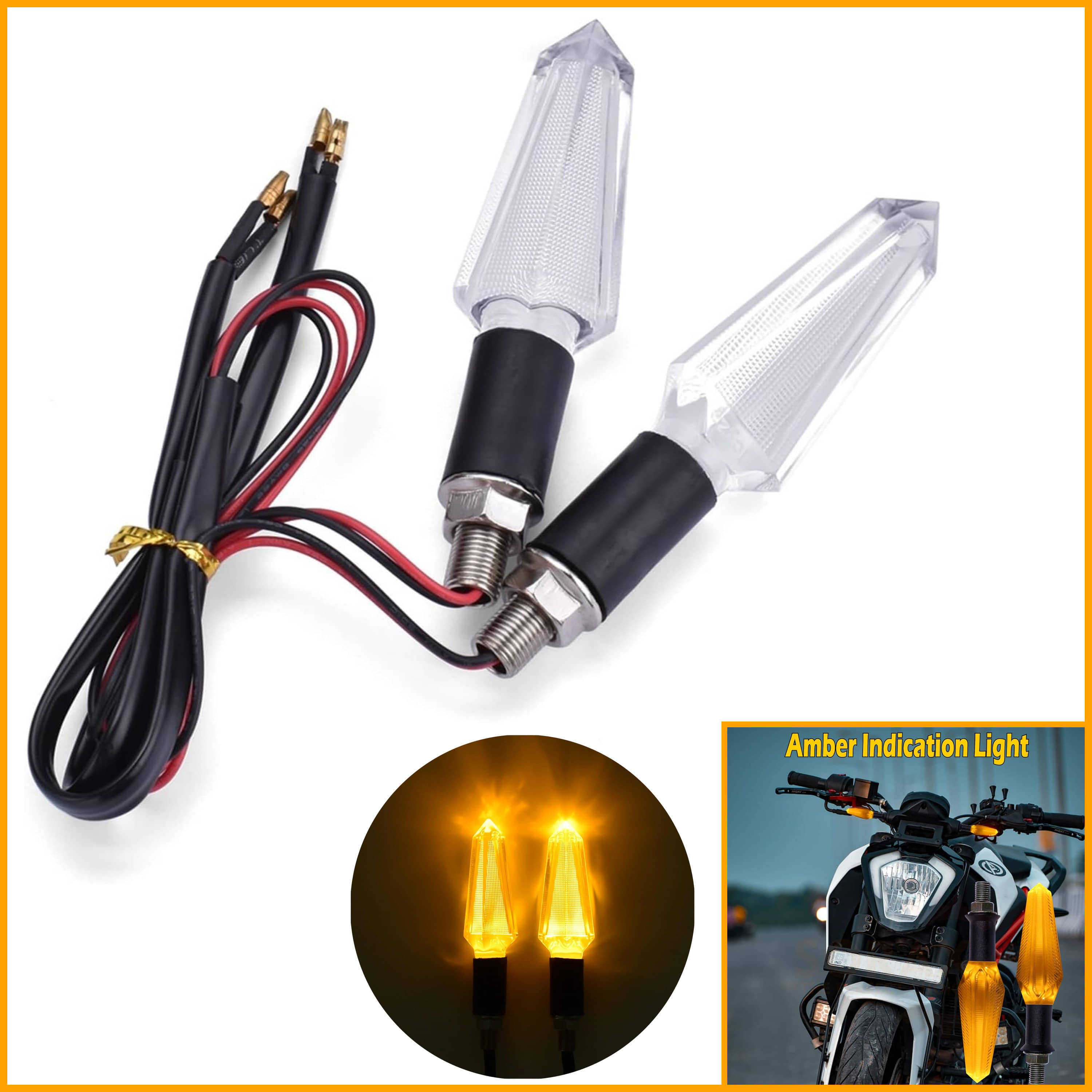 AKSMIT Front Bike Indicator For Two Wheelers