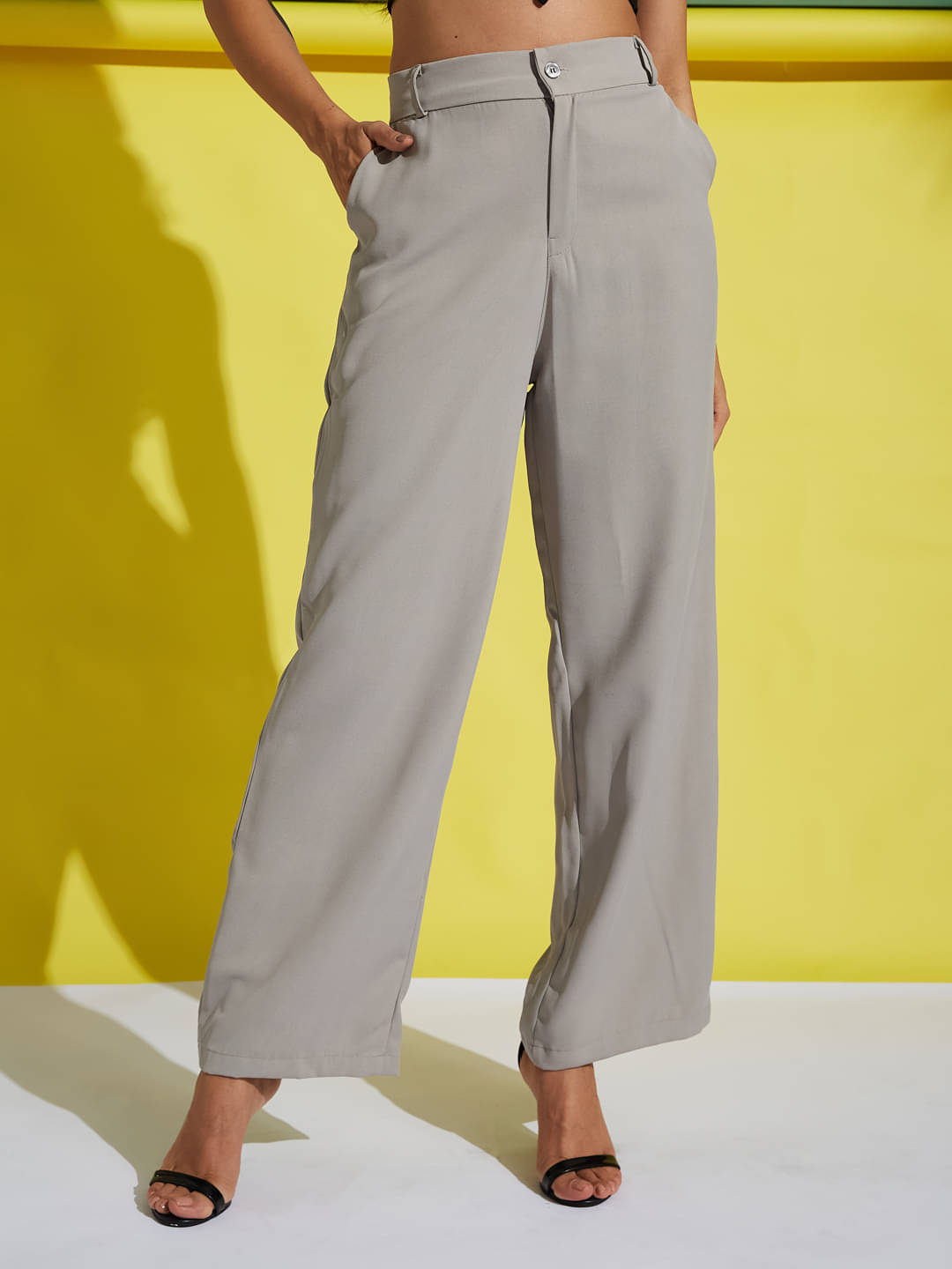     			Aahwan Pack of 1 Cotton Blend Relaxed Women's Casual Pants ( Grey )