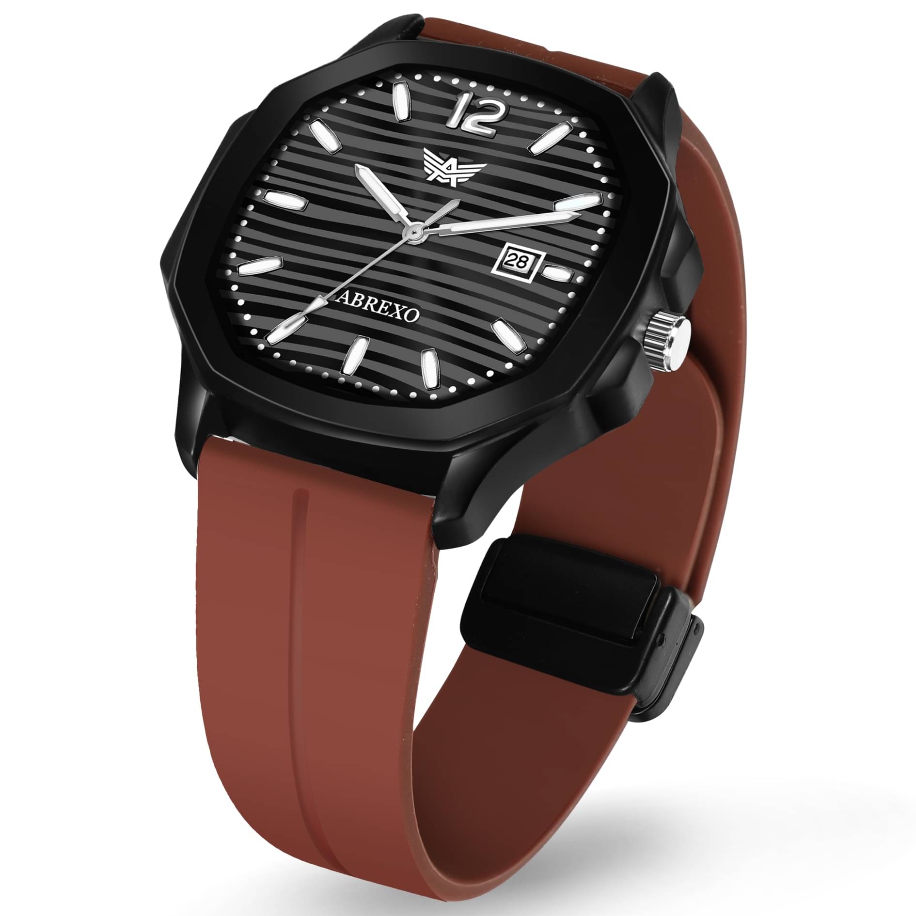     			Abrexo Brown Silicon Analog Men's Watch