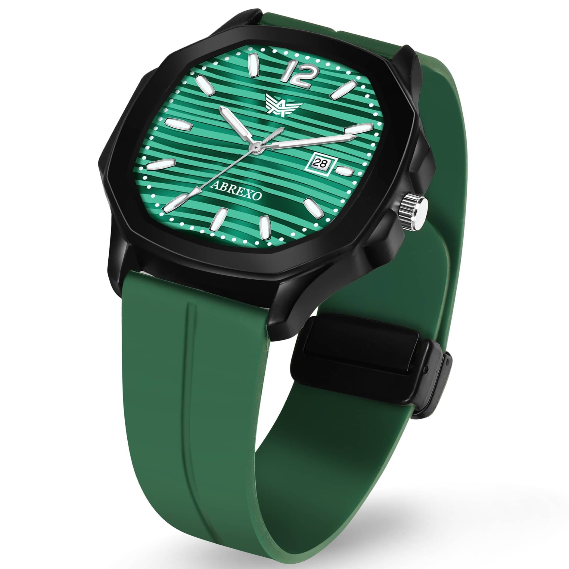     			Abrexo Green Silicon Analog Men's Watch