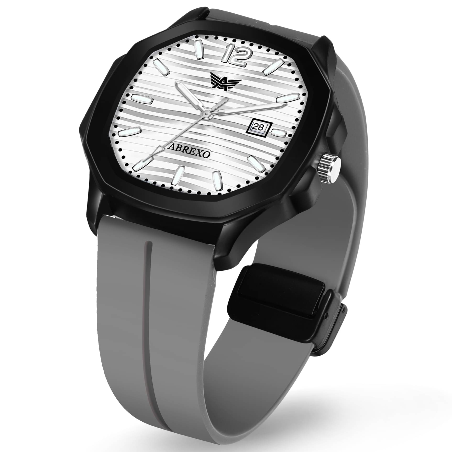     			Abrexo Light Grey Silicon Analog Men's Watch