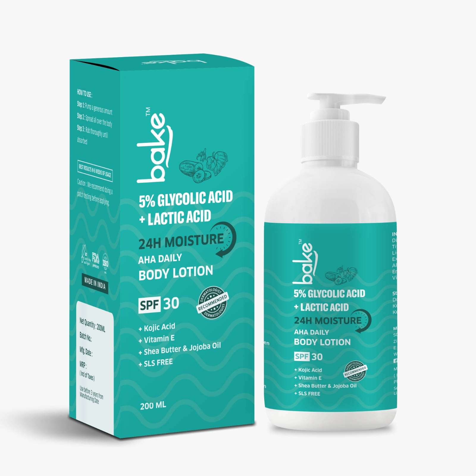     			BAKE Moisturizing Lotion For All Skin Type 200 ml ( Single Pack )