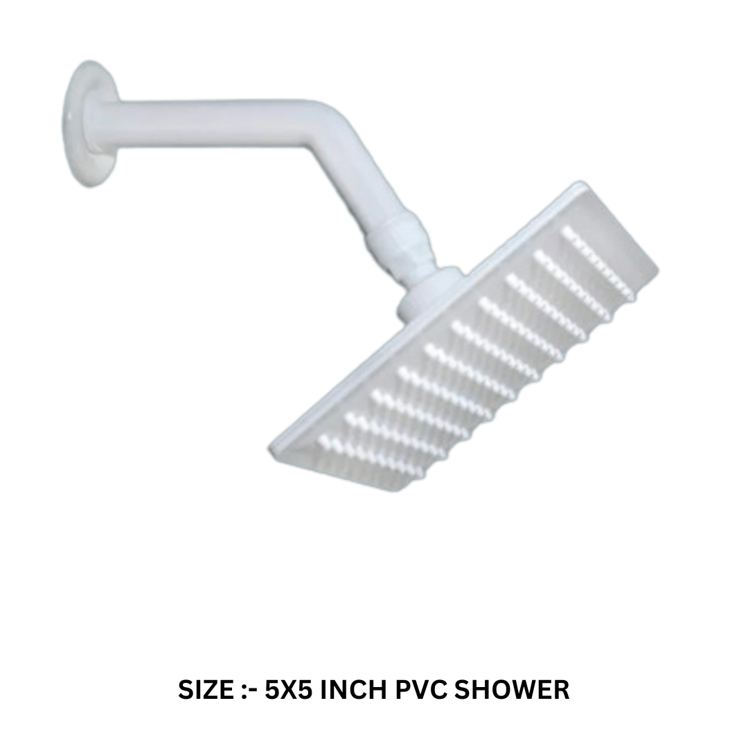 BATHONIX 5x5"Inch PVC Feny Shower with 9" Arm Plastic (ABS) Overhead Shower