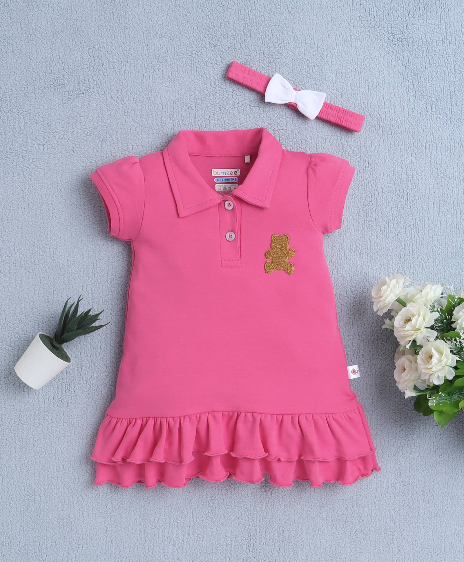     			BUMZEE Pack of 1 Baby Girls Cotton Dress ( Pink )