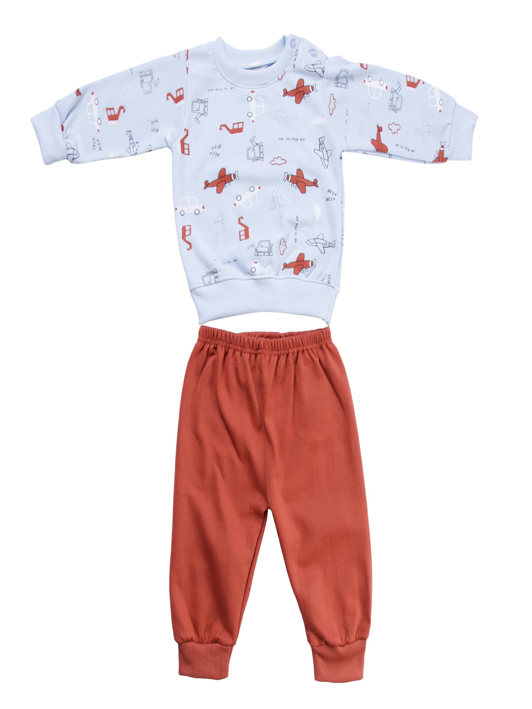     			CUSHEE Pack of 2 Unisex Polyester T-Shirts & Pants Set ( Blue )