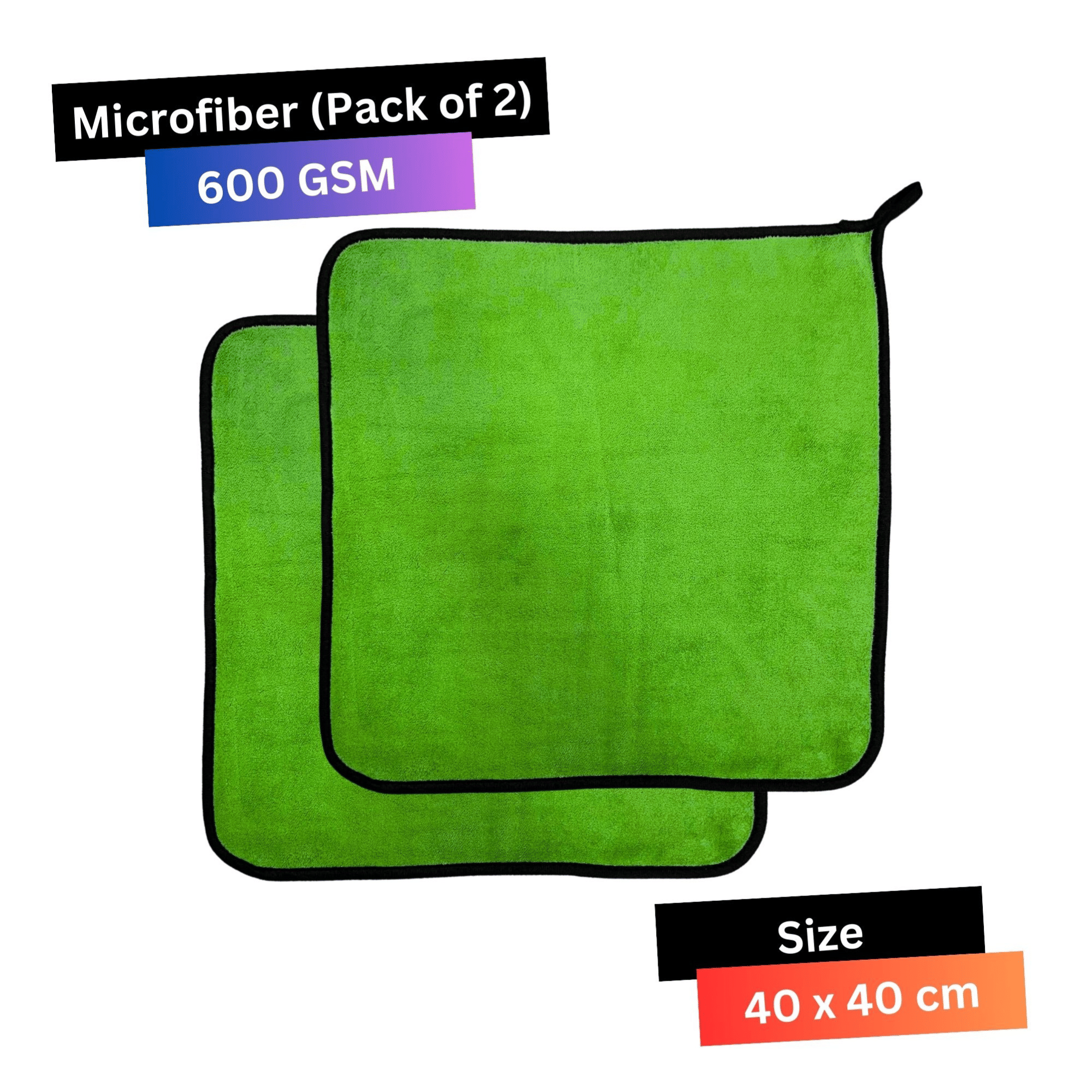     			Chic Wool Green 600 GSM Microfiber Cloth For Automobile ( Pack of 2 )