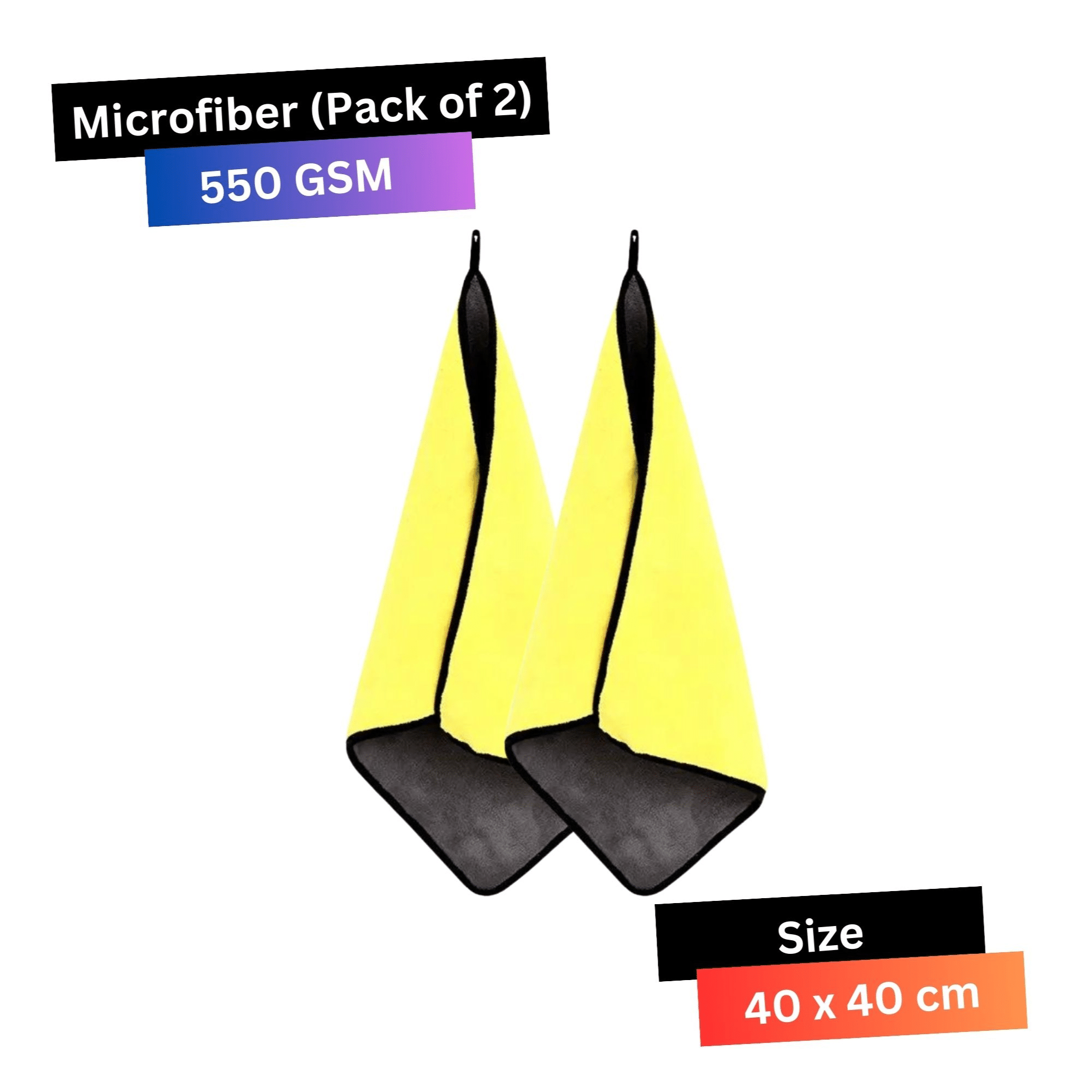     			Chic Wool Yellow 550 GSM Microfiber Cloth For Automobile ( Pack of 2 )