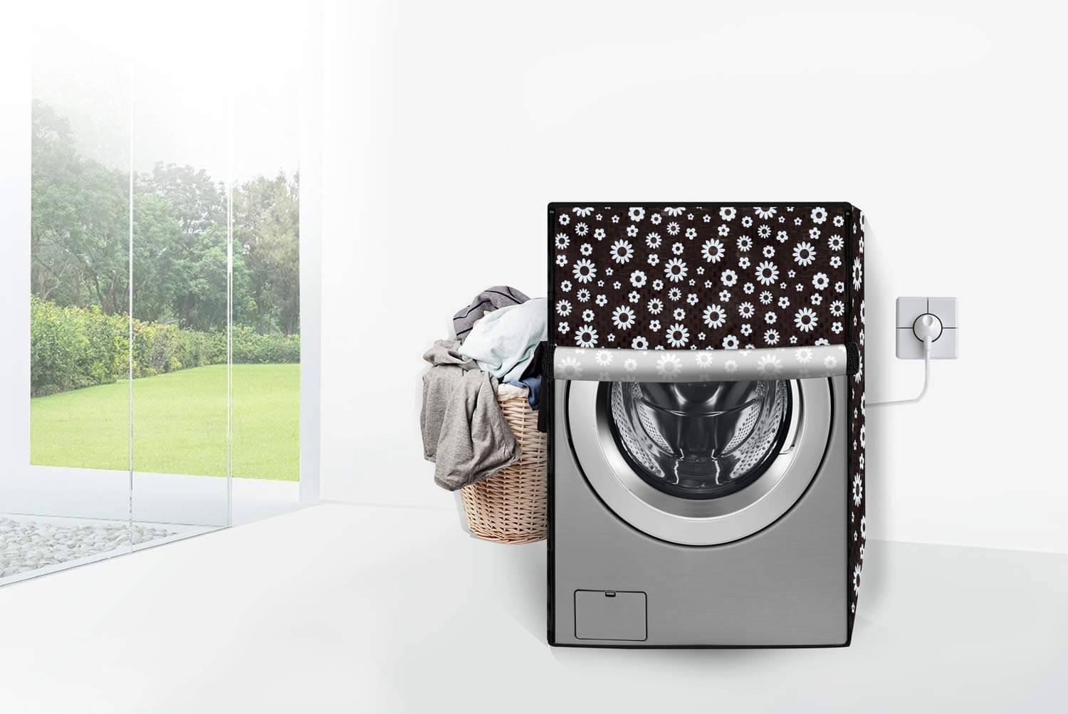 ENTICE Front Load Washing Machine Cover Compatiable For 10 kg - Black     			ENTICE Front Load Washing Machine Cover Compatiable For 10 kg - Black