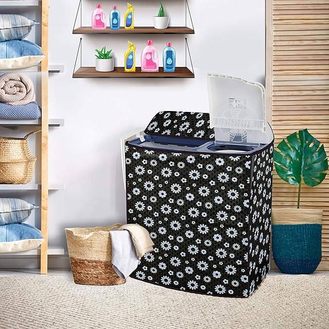 ENTICE Semi-Automatic Washing Machine Cover Compatiable For 8 kg - Black     			ENTICE Semi-Automatic Washing Machine Cover Compatiable For 8 kg - Black