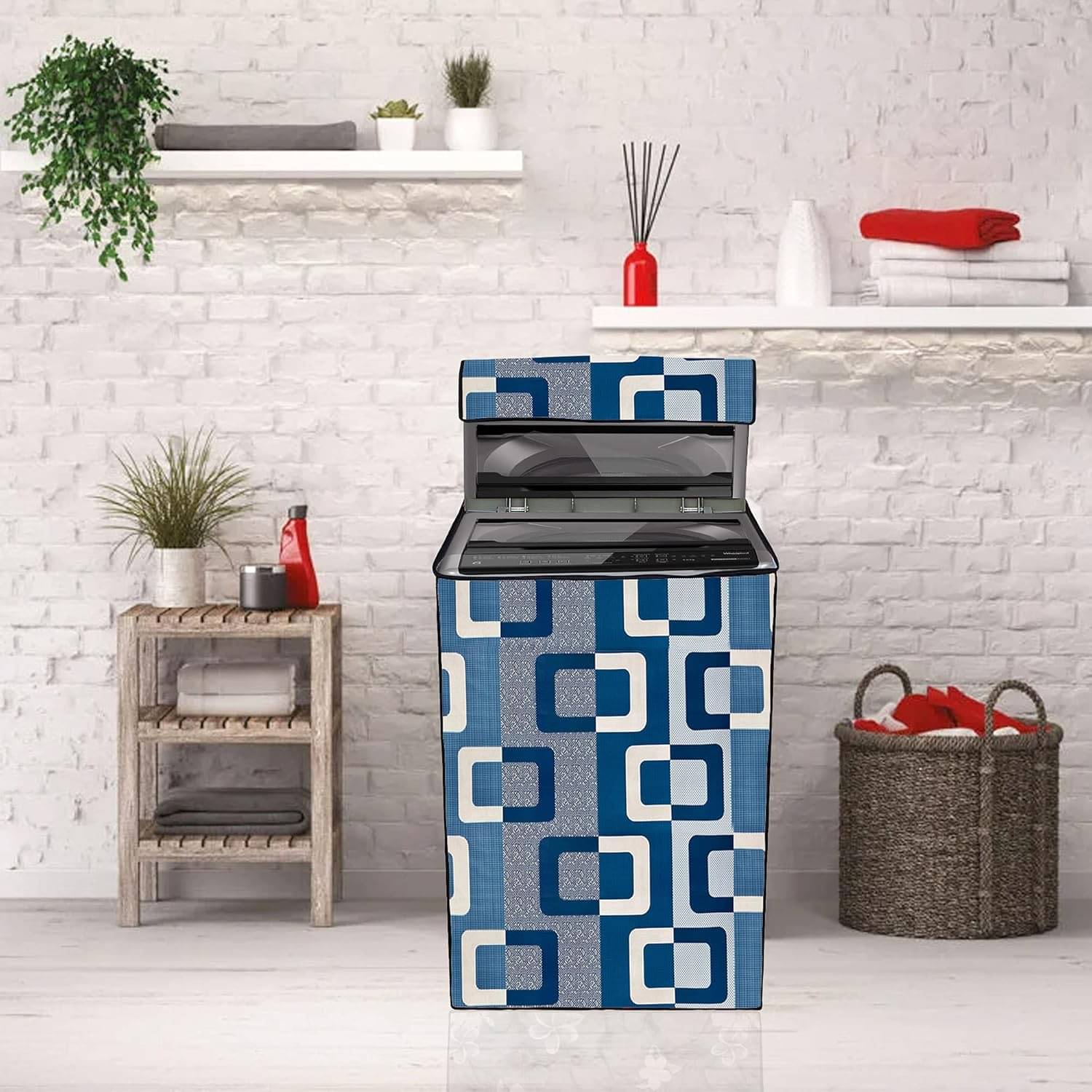 ENTICE Top Load Washing Machine Cover Compatiable For 8 kg - Blue     			ENTICE Top Load Washing Machine Cover Compatiable For 8 kg - Blue