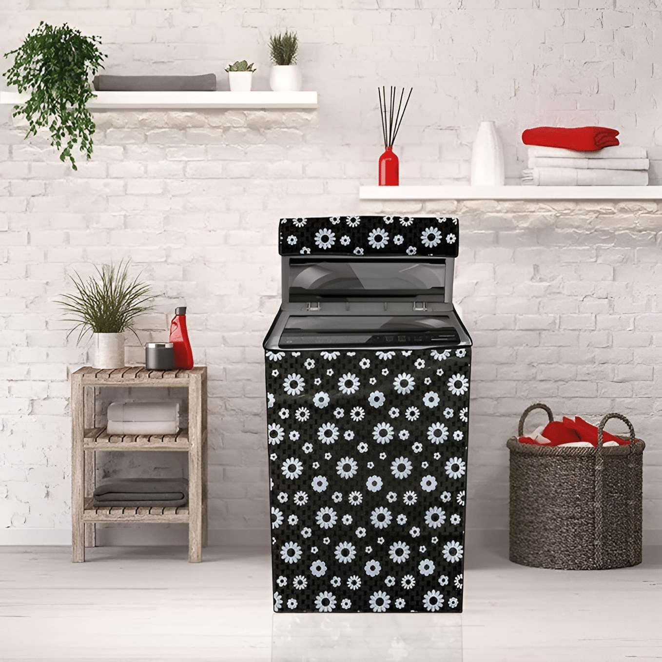     			ENTICE Top Load Washing Machine Cover Compatiable For 8 kg - Black