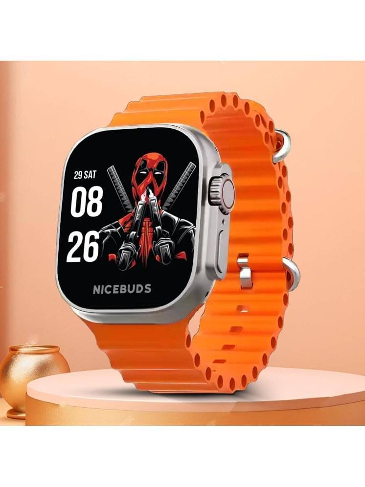     			ENTROK AMOLED BT Calling Smart Watch with Rubber Strap Upto 1-2 days Backup ( Orange )