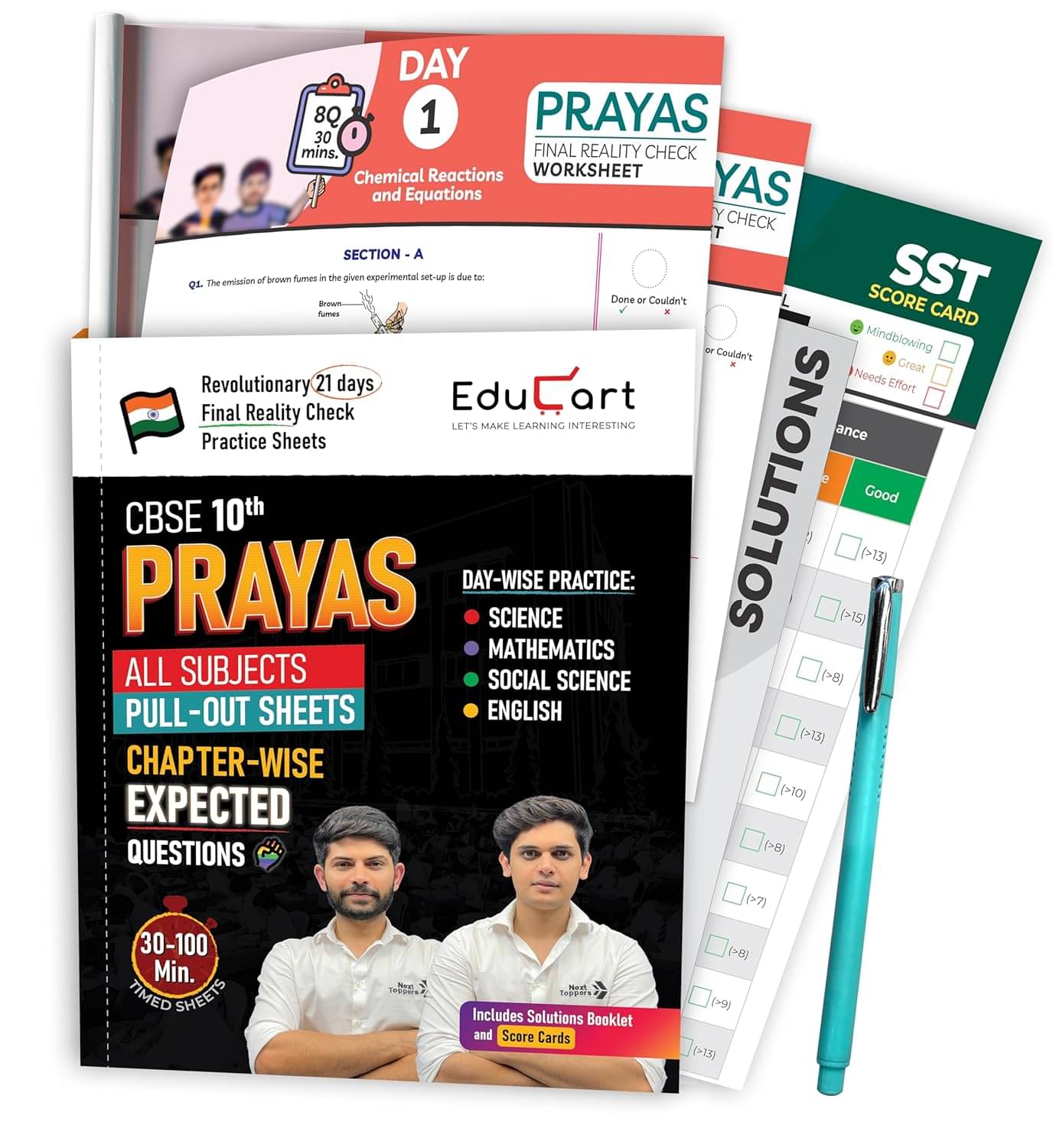     			Educart PRAYAS CBSE Class 10 Chapterwise Most Important Qs (& PYQs) - Maths, Science, SST and English for 2025 Boards
