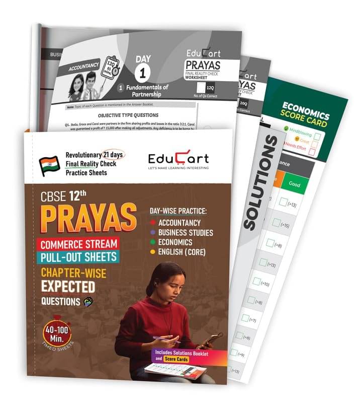     			Educart PRAYAS CBSE Class 12 Chapterwise Most Important Qs (& PYQs) - Accountancy, Business Studies, Economics and English Core for 2025 Boar