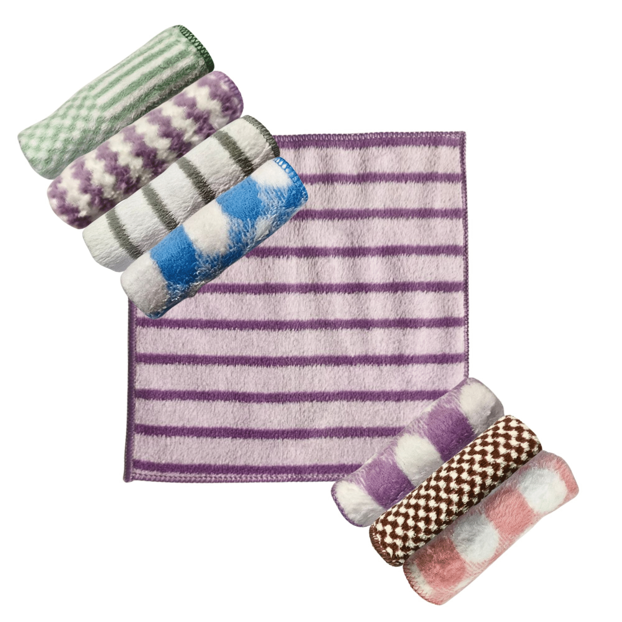     			Extra Soft and Super Absorbent Face Towel Handkerchief for Women (Random Designs & Color) (25 x 25 CM) Pack of 8