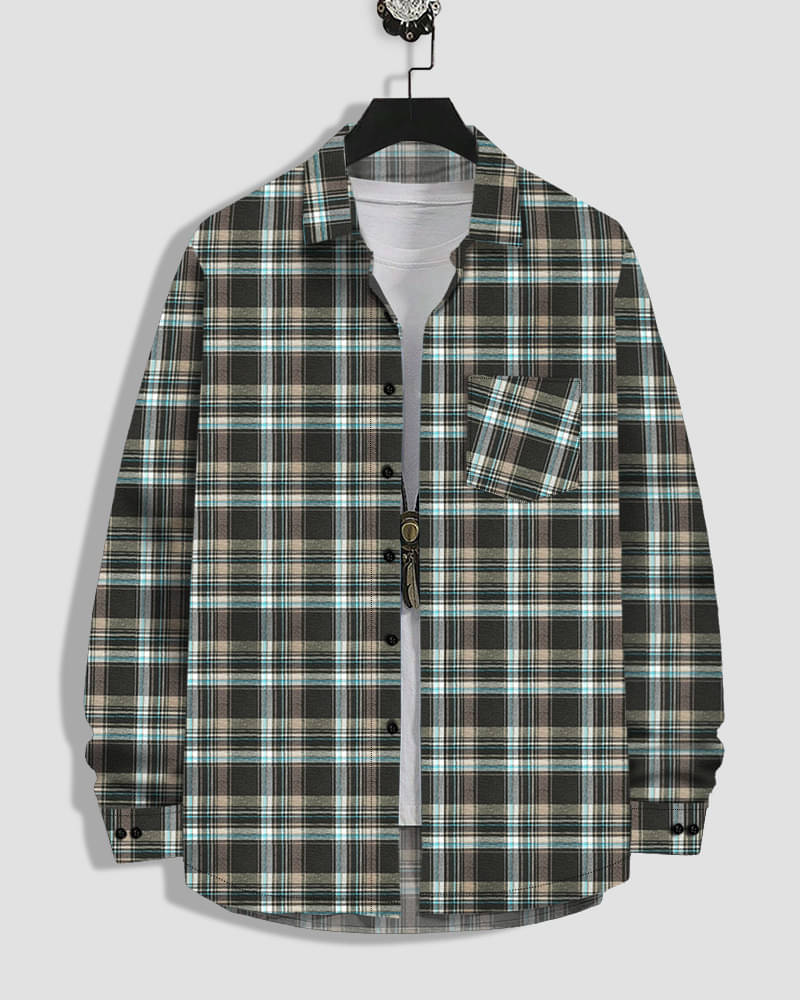     			Eyebogler Cotton Blend Regular Fit Checks Full Sleeves Men's Casual Shirt - Black ( Pack of 1 )