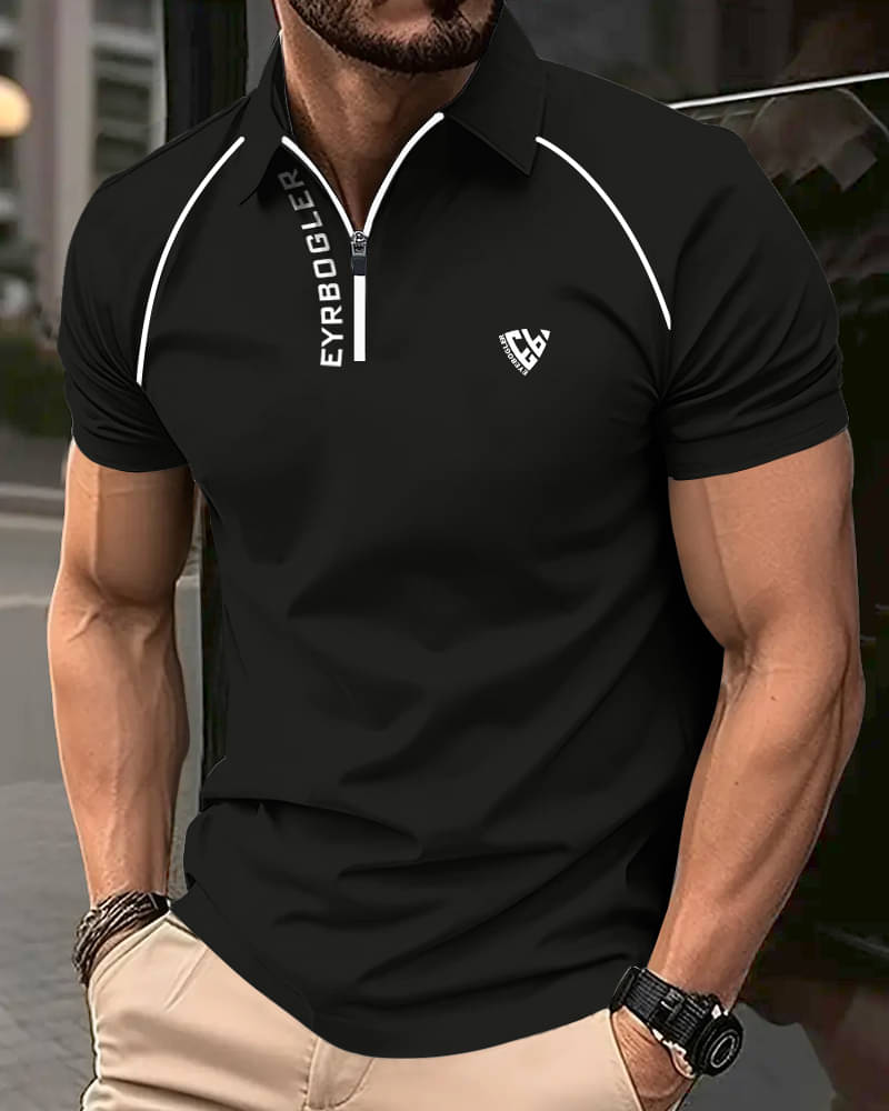 Eyebogler Pack of 1 Polyester Regular Fit Printed Half Sleeves Men's Polo T Shirt ( Black ) Eyebogler Pack of 1 Polyester Regular Fit Printed Half Sleeves Men's Polo T Shirt ( Black )