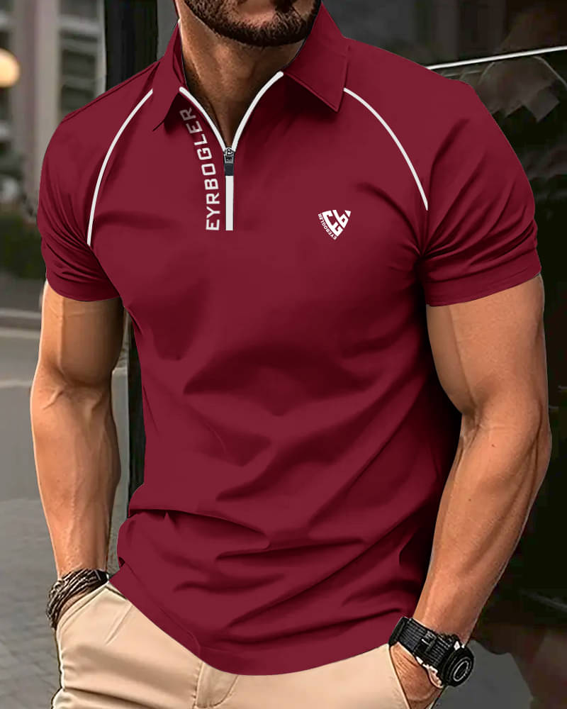     			Eyebogler Pack of 1 Polyester Regular Fit Printed Half Sleeves Men's Polo T Shirt ( Red )