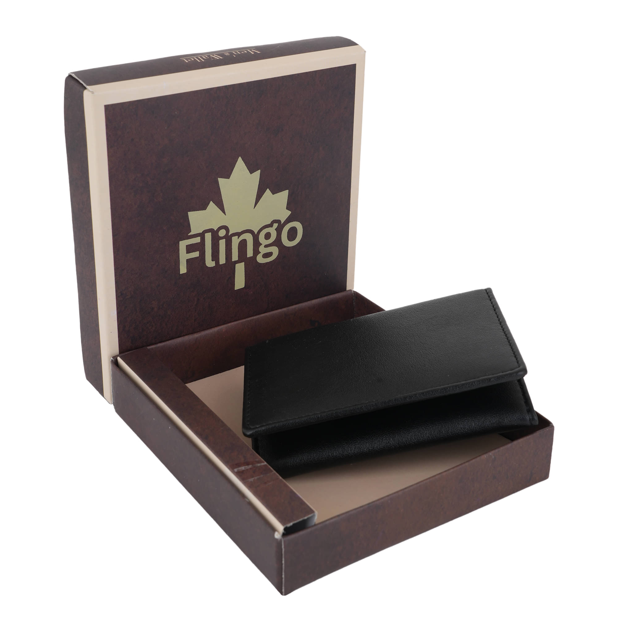 Flingo Leather Solid Men's Regular Wallet With 5 Slots For Card ( Black , Pack of 1 )     			Flingo Leather Solid Men's Regular Wallet With 5 Slots For Card ( Black , Pack of 1 )