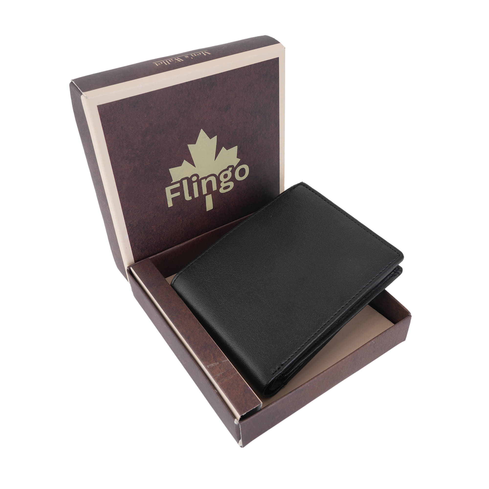 Flingo Leather Solid Men's Regular Wallet With 5 Slots For Card ( Black , Pack of 1 ) Flingo Leather Solid Men's Regular Wallet With 5 Slots For Card ( Black , Pack of 1 )