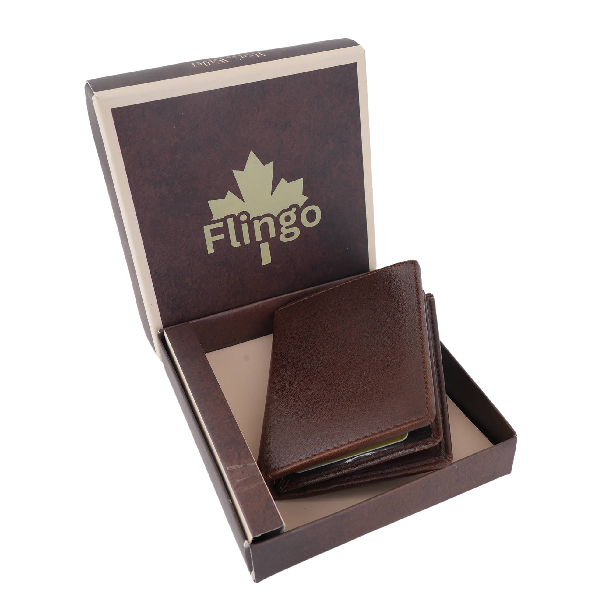     			Flingo Leather Solid Men's Regular Wallet With 5 Slots For Card ( Tan , Pack of 1 )