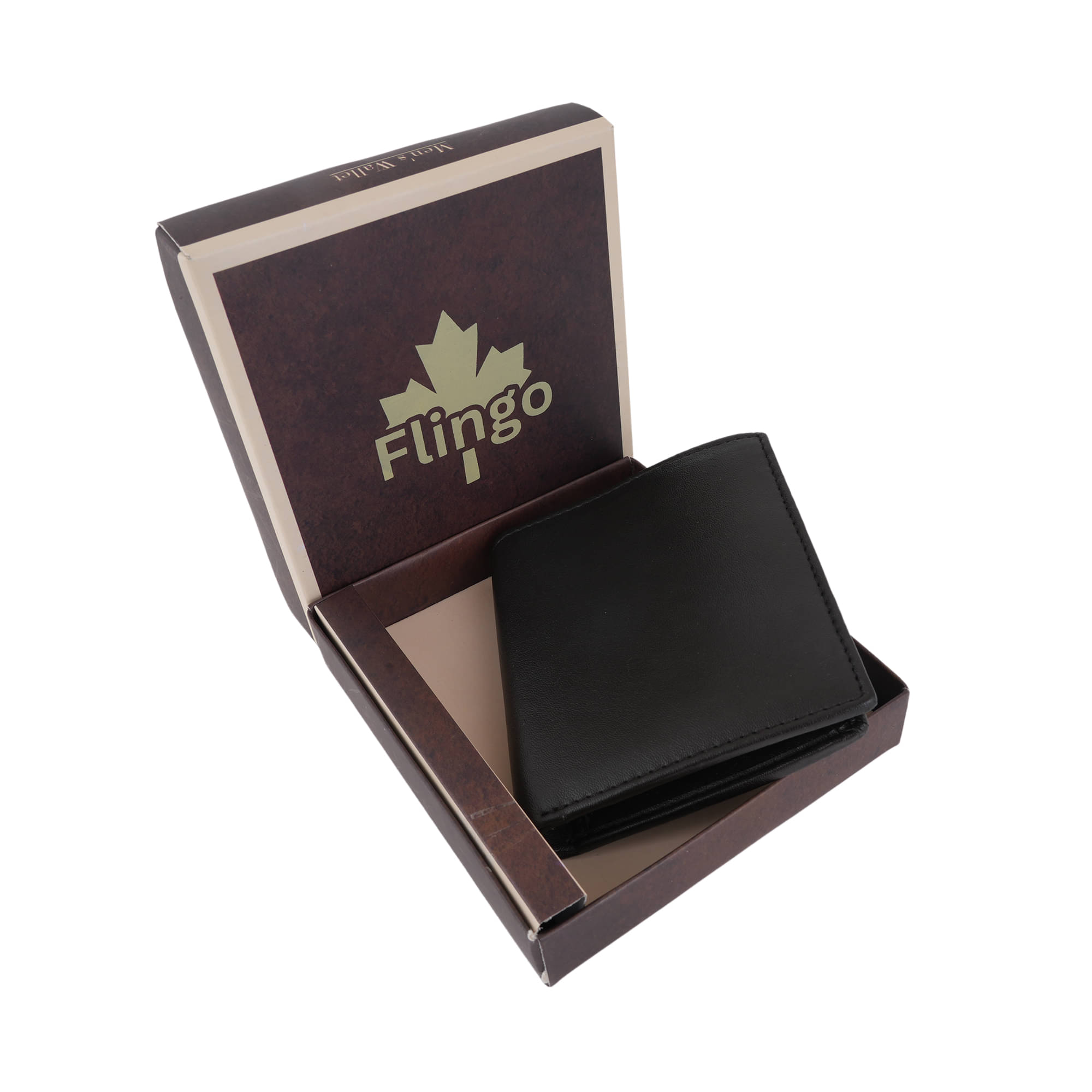     			Flingo Leather Solid Men's Regular Wallet With 5 Slots For Card ( Black , Pack of 1 )