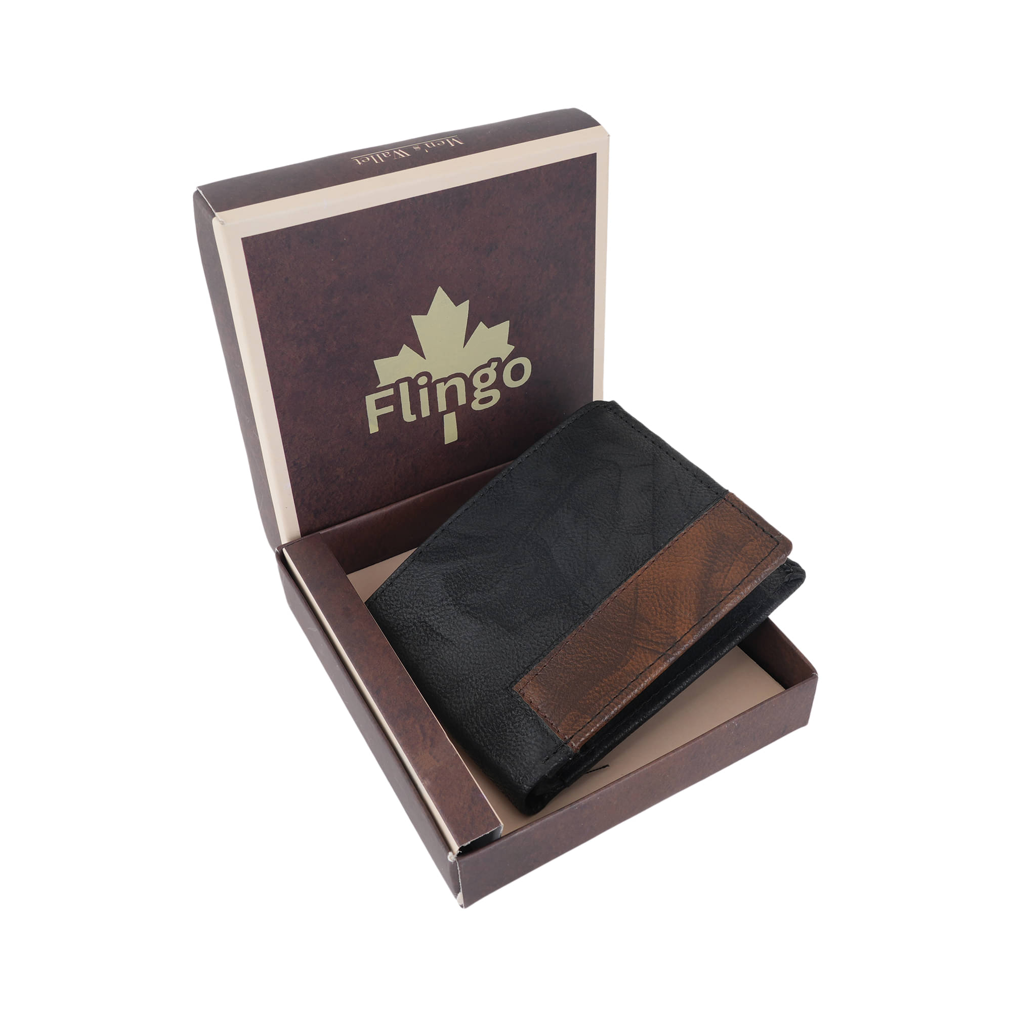     			Flingo Leather Solid Men's Regular Wallet With 5 Slots For Card ( Black , Pack of 1 )