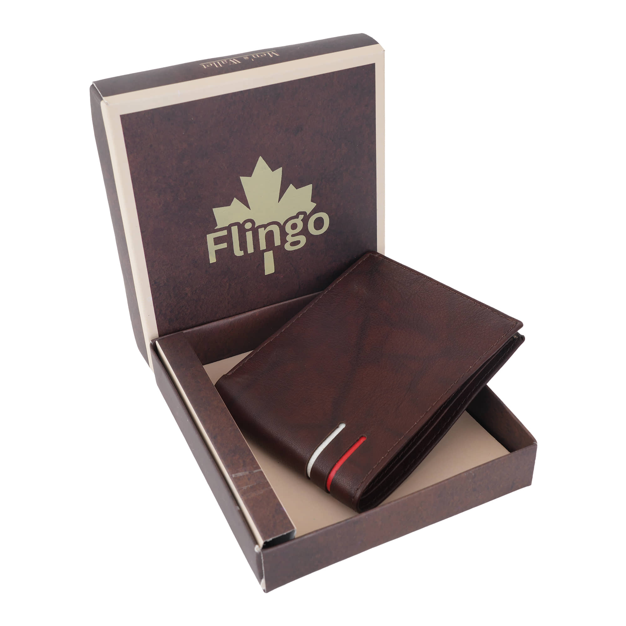 Flingo Leather Solid Men's Regular Wallet With 5 Slots For Card ( Brown , Pack of 1 ) - Handbags | Buy online on ZillyBuy