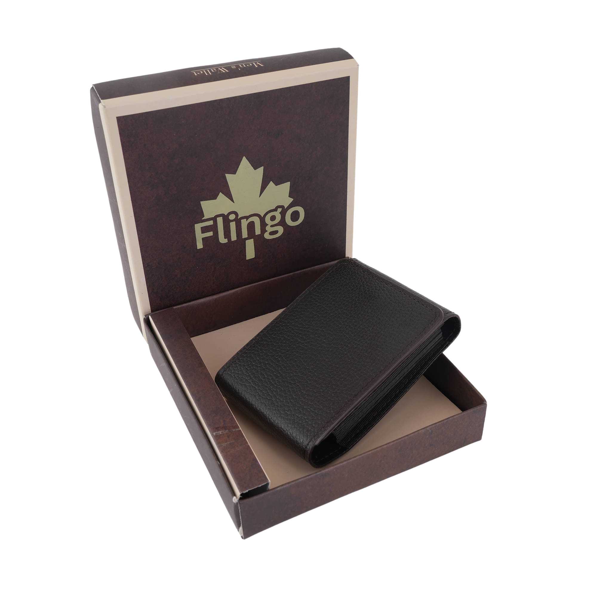     			Flingo Leather Solid Men's Regular Wallet With 5 Slots For Card ( Brown , Pack of 1 )