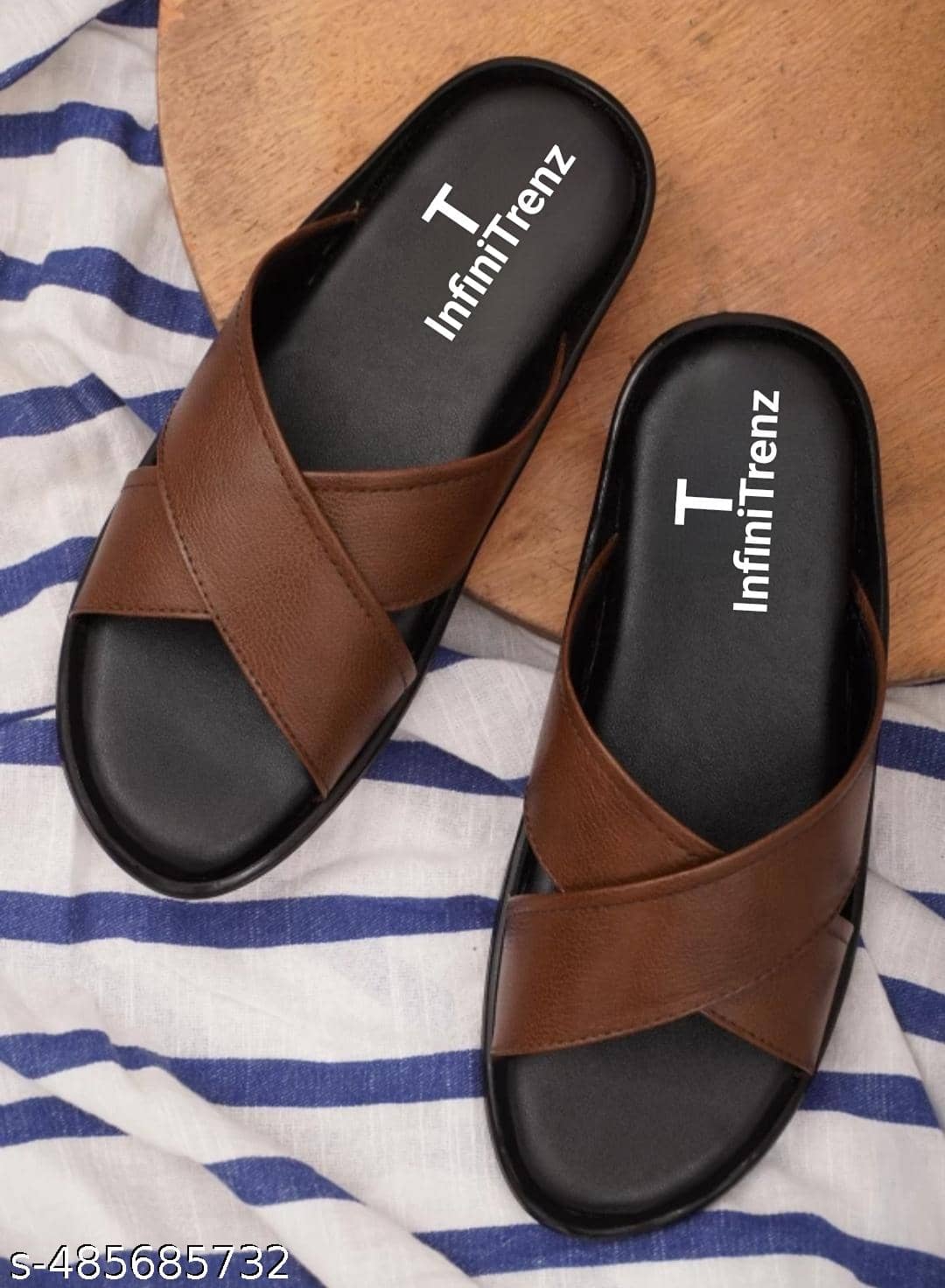 KHADIM Brown Synthetic Leather Sandals