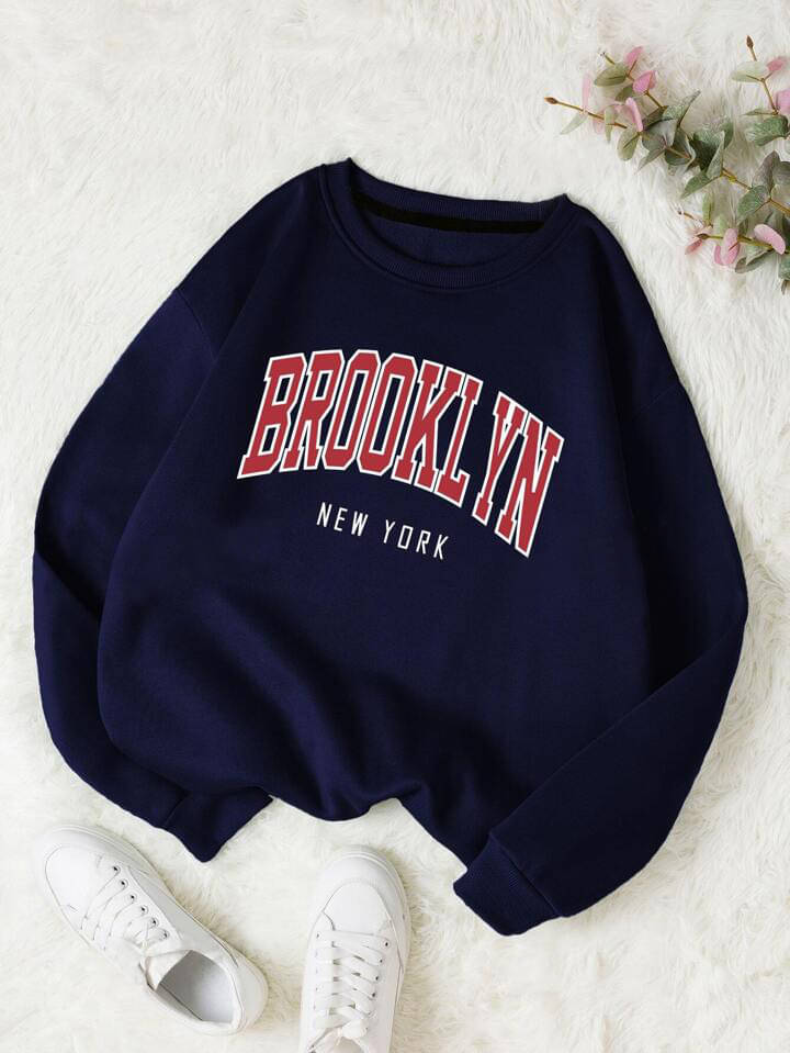 Kashian Fleece Women's Non Hooded Sweatshirt ( Navy ) Kashian Fleece Women's Non Hooded Sweatshirt ( Navy )