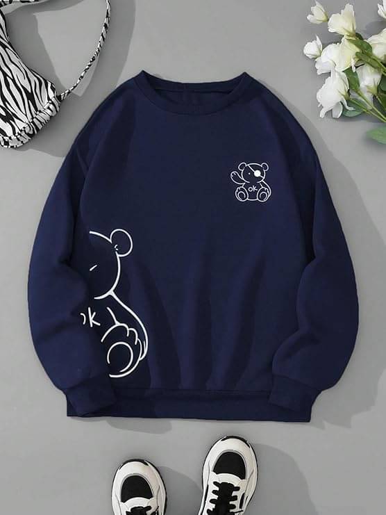 Kashian Fleece Women's Non Hooded Sweatshirt ( Navy ) Kashian Fleece Women's Non Hooded Sweatshirt ( Navy )