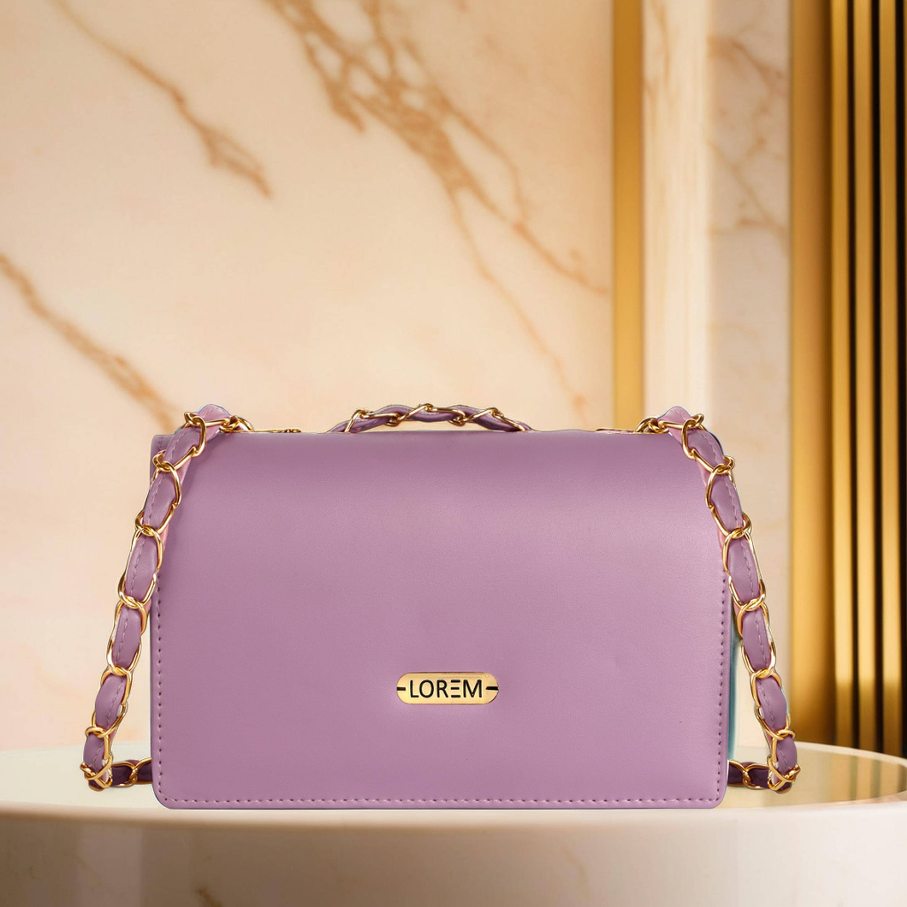     			Lorem Shoulder Bag Faux Leather Set of 1 ( Purple )