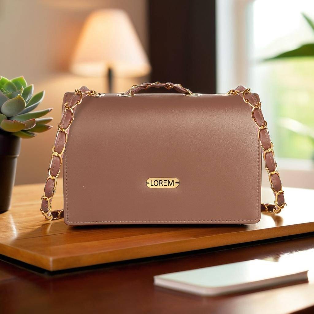     			Lorem Shoulder Bag Faux Leather Set of 1 ( Brown )