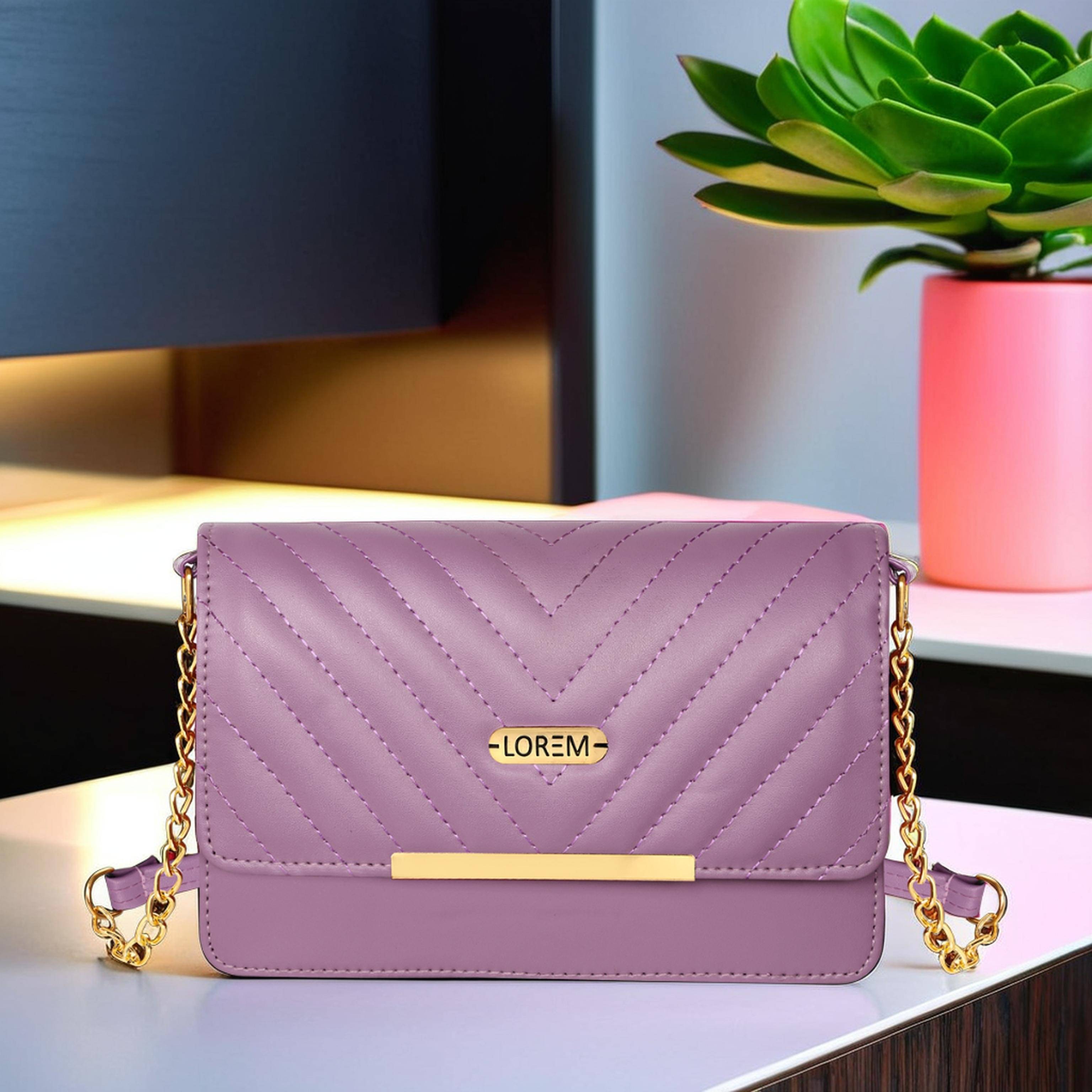     			Lorem Shoulder Bag Faux Leather Set of 1 ( Purple )