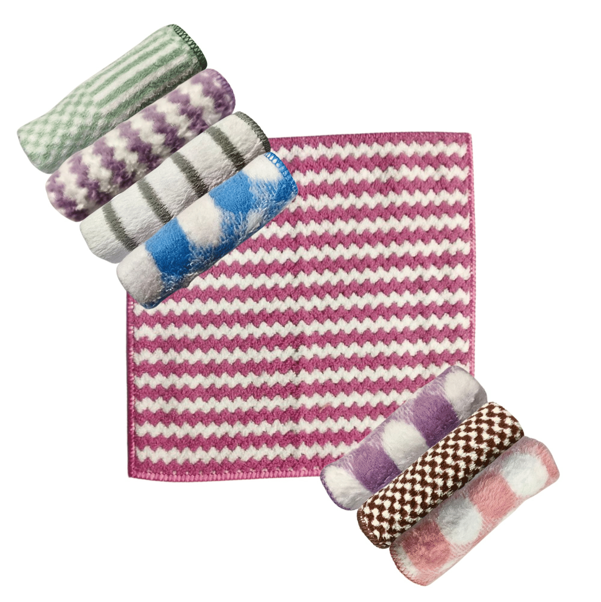     			Microfiber Face Towel/Handkerchief/Rumal/Extra Soft and Super Absorbent Women (Color & Print May Vary) (25 x 25 CM) Pack of 8