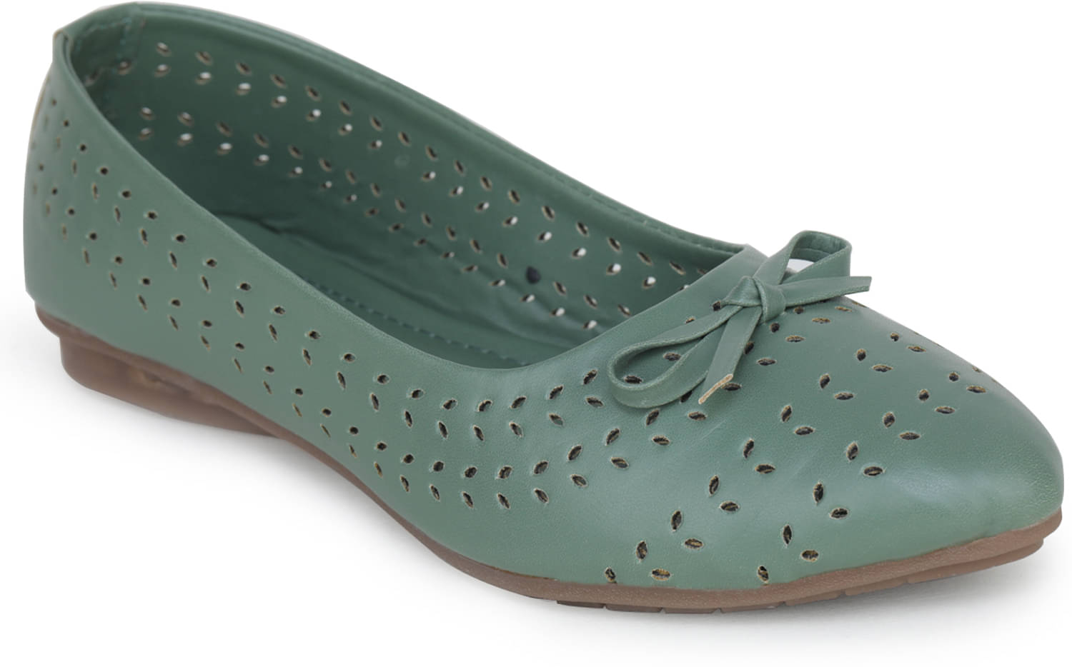     			Moonwalk Green Women's Casual Ballerinas