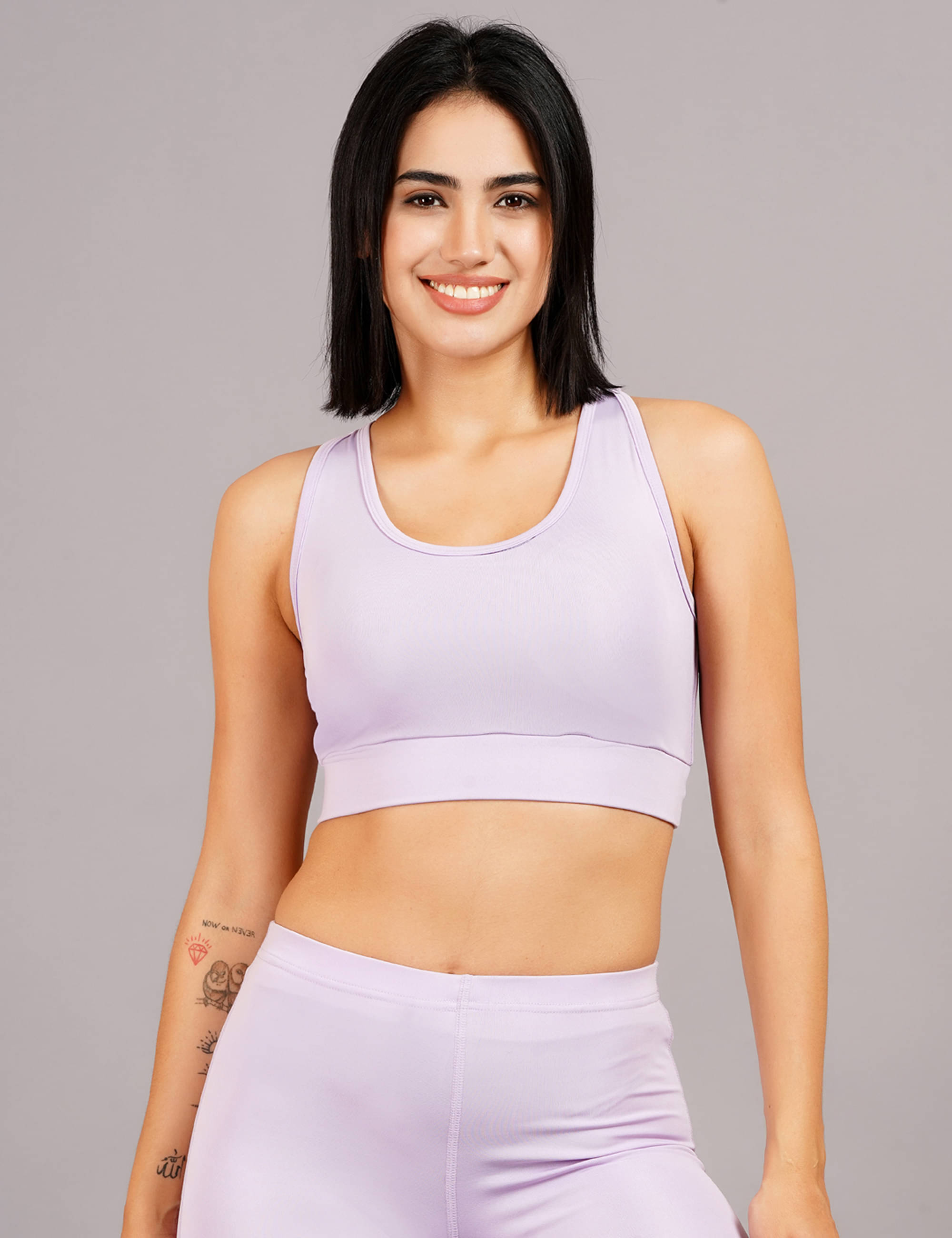 NEVER LOSE Pack of 1 Nylon Heavily Padded Racerback bra For Women ( Lavender )     			NEVER LOSE Pack of 1 Nylon Heavily Padded Racerback bra For Women ( Lavender )