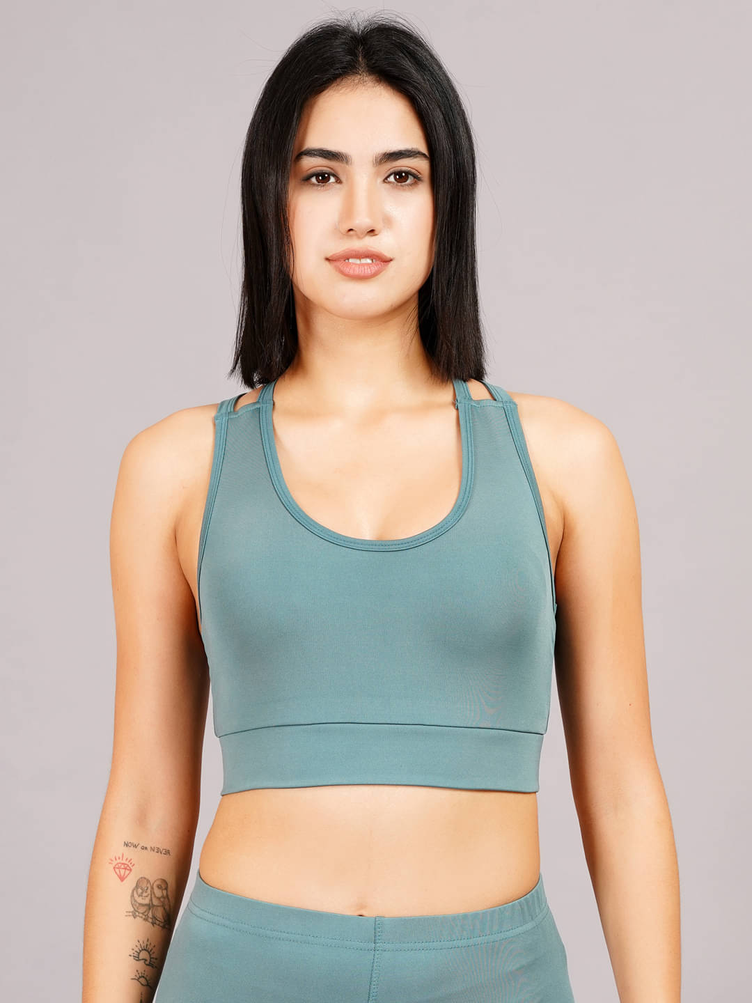 NEVER LOSE Pack of 1 Nylon Heavily Padded Racerback bra For Women ( Green ) NEVER LOSE Pack of 1 Nylon Heavily Padded Racerback bra For Women ( Green )