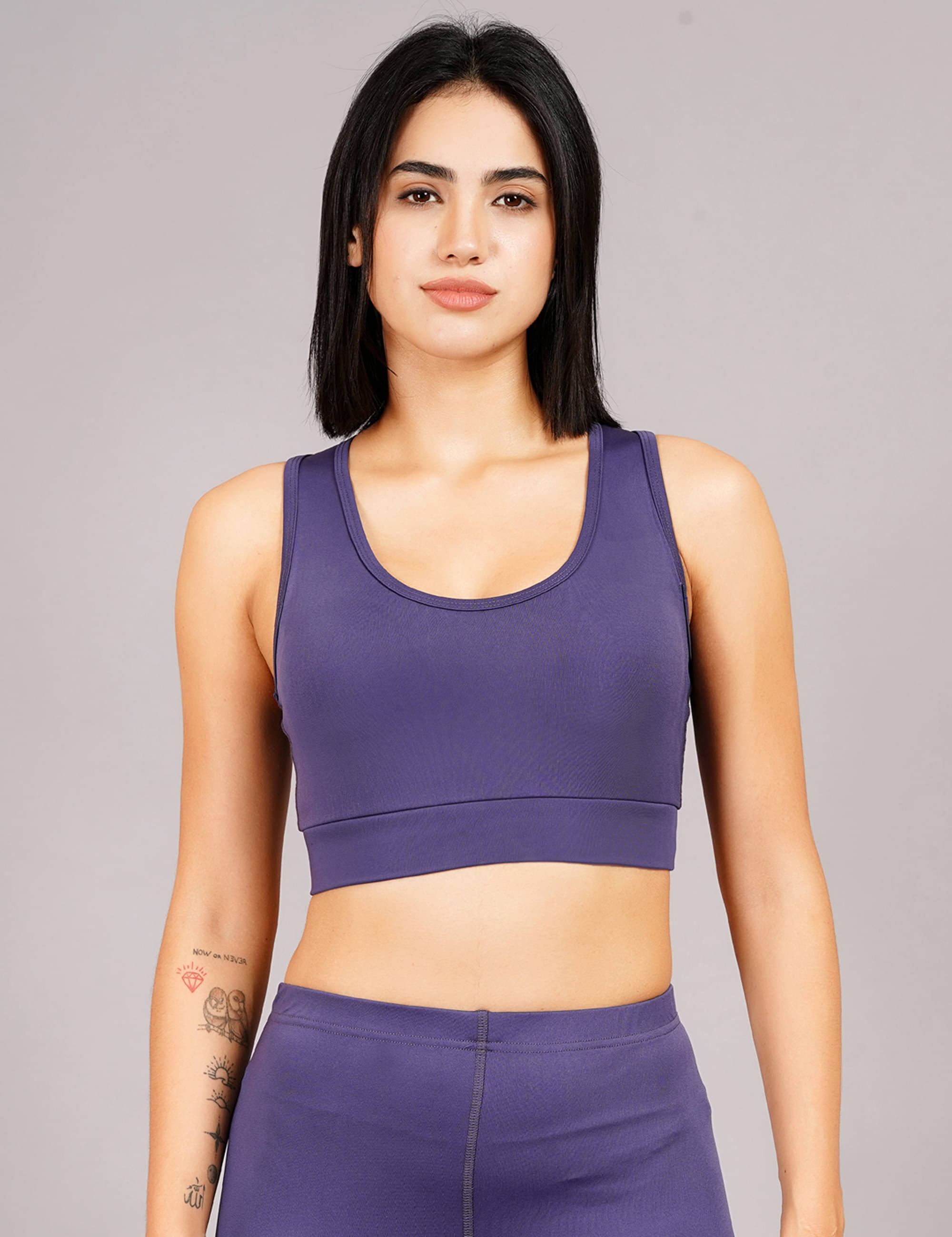 NEVER LOSE Pack of 1 Nylon Heavily Padded Racerback bra For Women ( Purple ) NEVER LOSE Pack of 1 Nylon Heavily Padded Racerback bra For Women ( Purple )