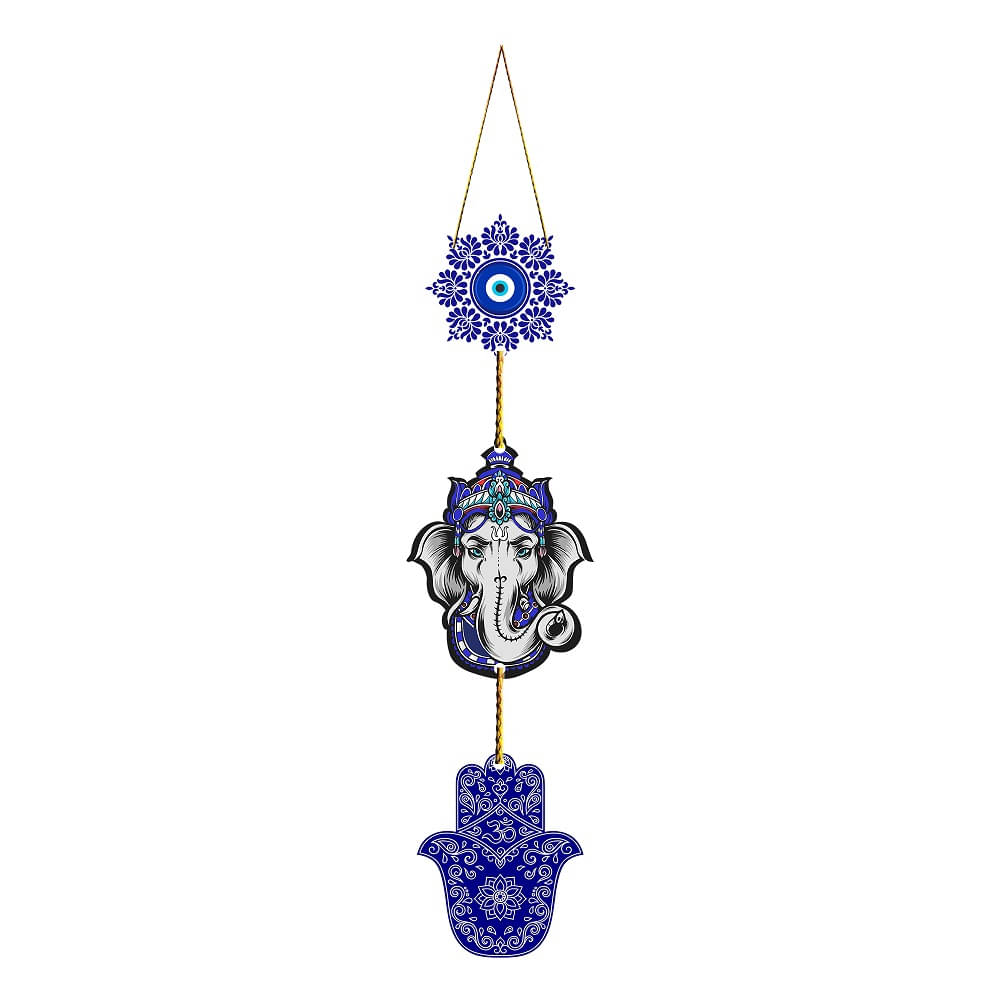     			Positive Vibe Lifestyle Wood Evil Eye Wall Sculpture Multi - Pack of 1