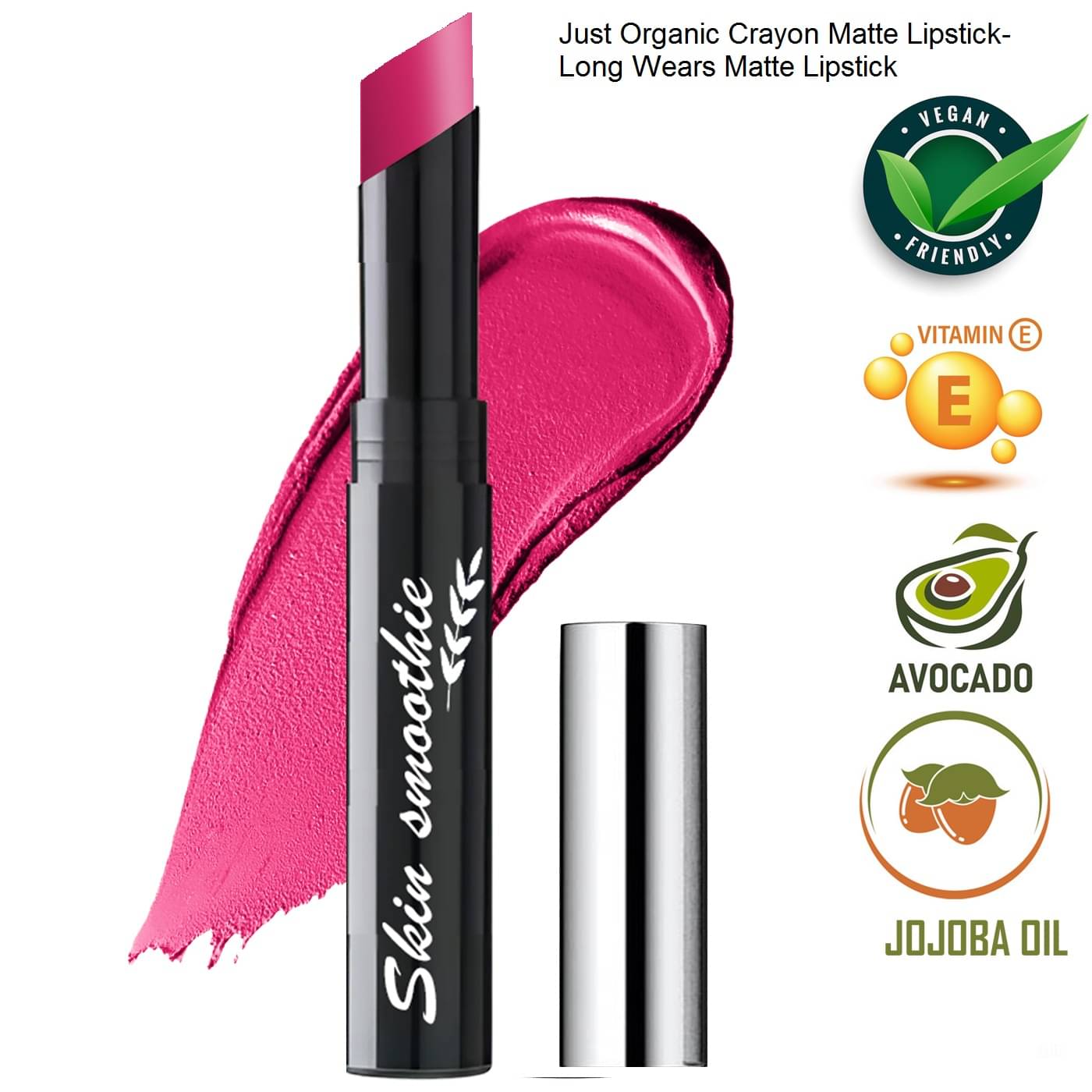     			SKIN SMOOTHIE Hot Pink Matte Lipstick 2.5 G