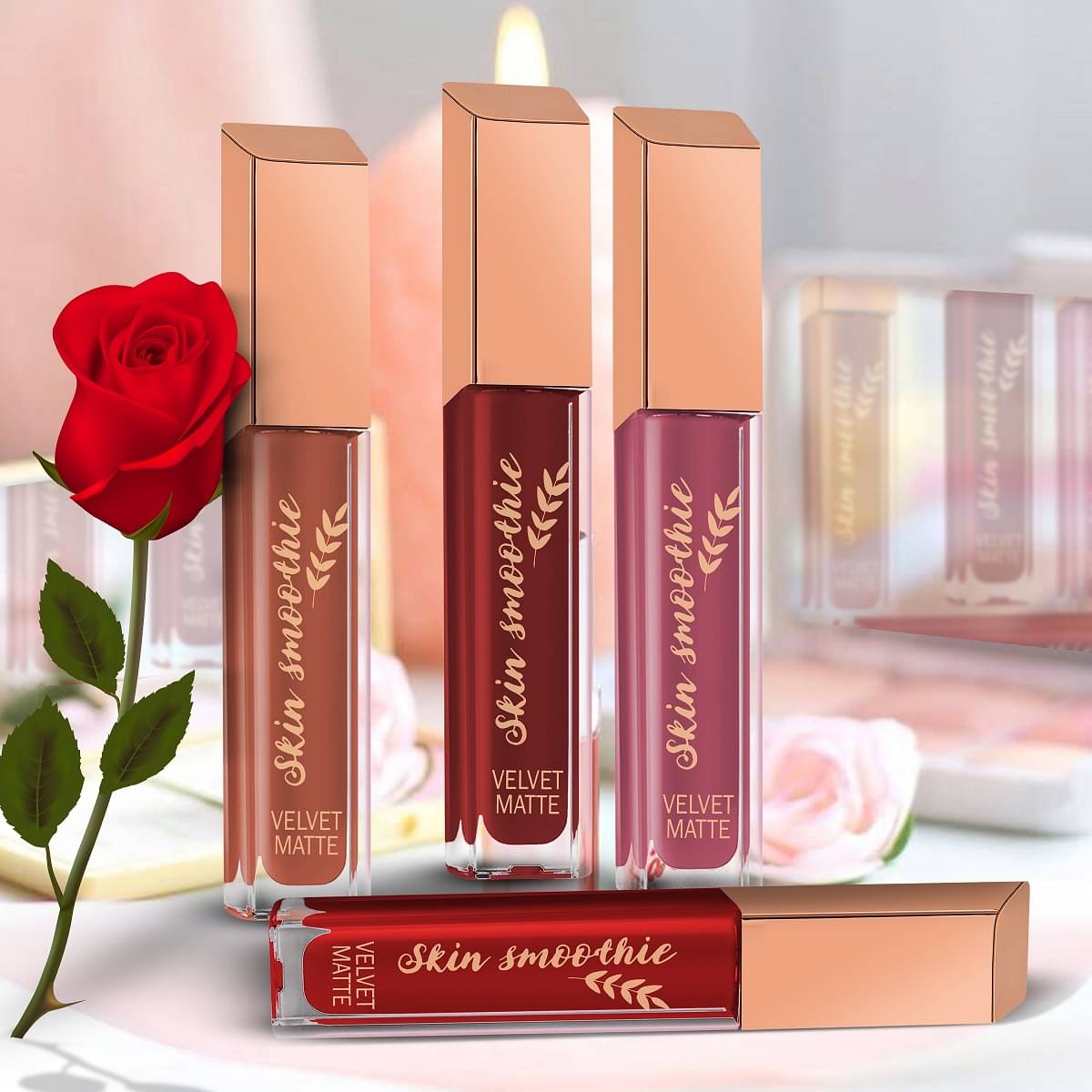     			SKIN SMOOTHIE Red Matte Lipstick 12Ml