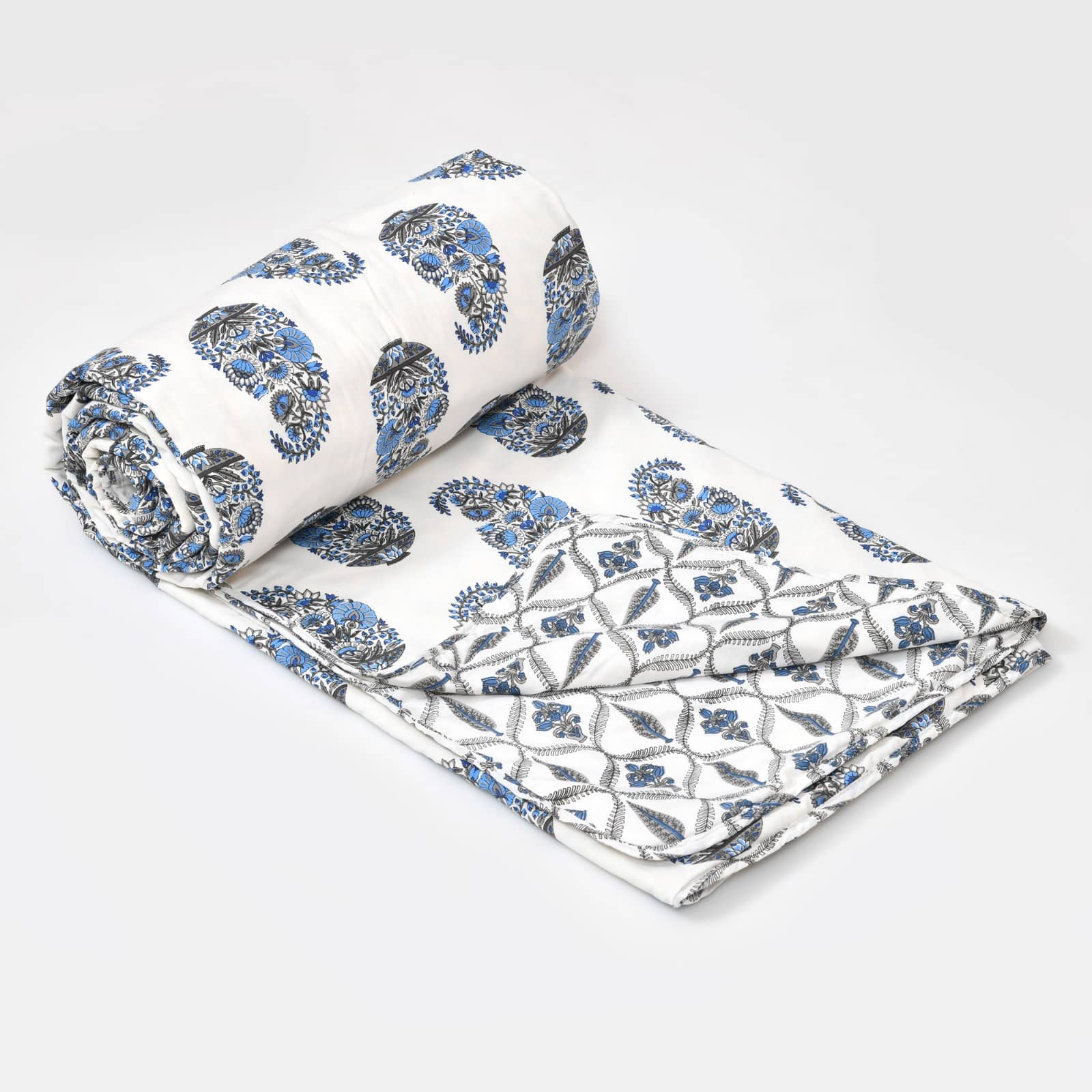 Shubastik Cotton Printed Single Bed Dohar - Blue ( )