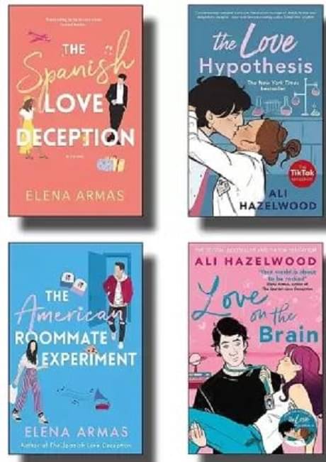     			The Spanish Love Deception + The Love Hypothesis + The American Roommate Experiment + Love On The Brain by Ali Hazelwood