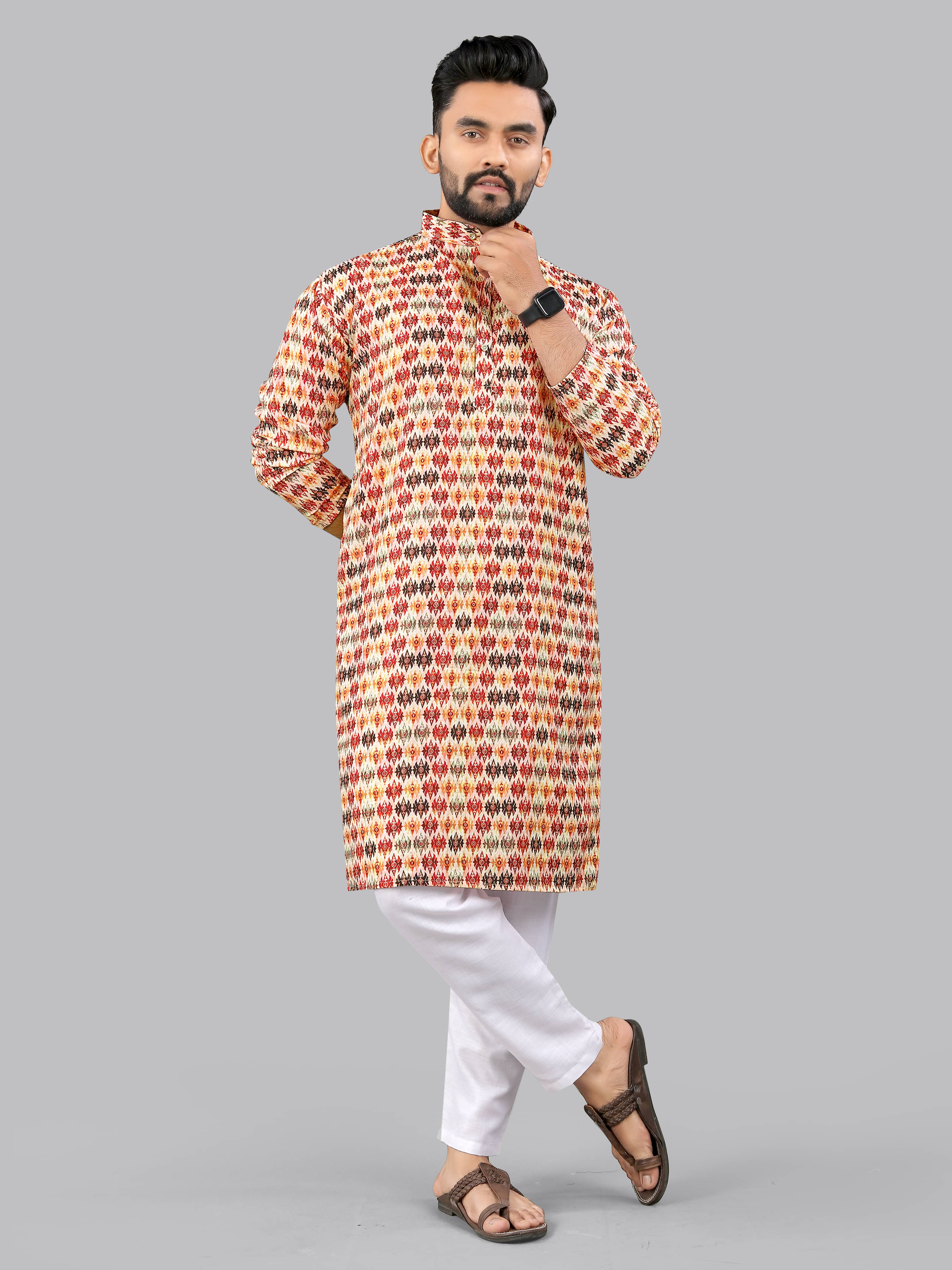 allan peter Multi Cotton Blend Men's Regular Kurta ( Pack of 1 ) allan peter Multi Cotton Blend Men's Regular Kurta ( Pack of 1 )